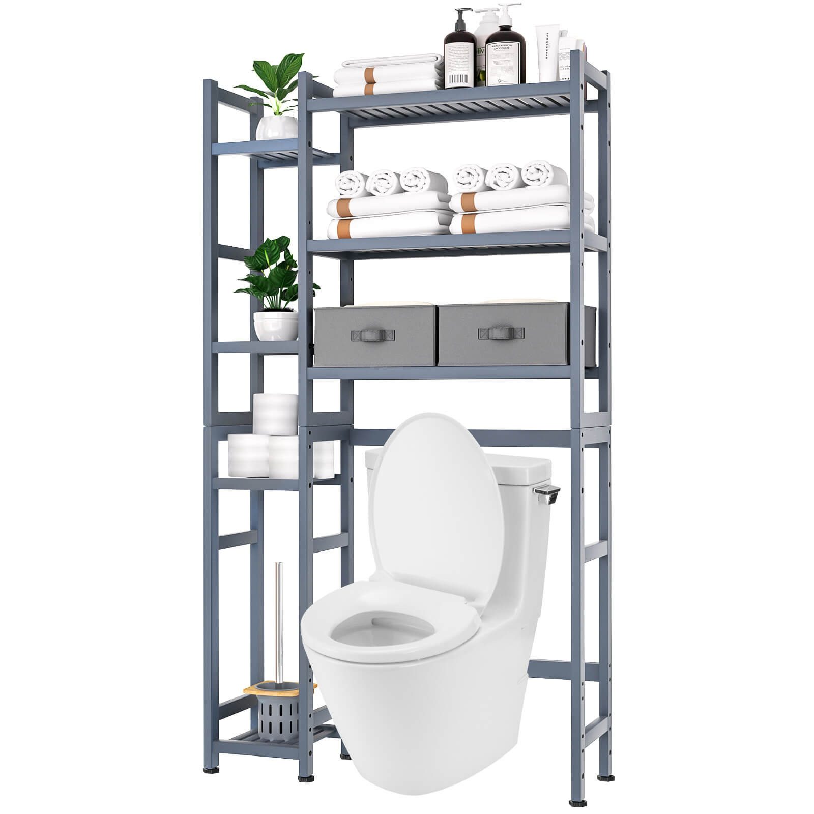 Yorbay Badregal Bambus Toilettenregal mit 7 Ebenen, 79x23,3x166 cm, Badezim günstig online kaufen