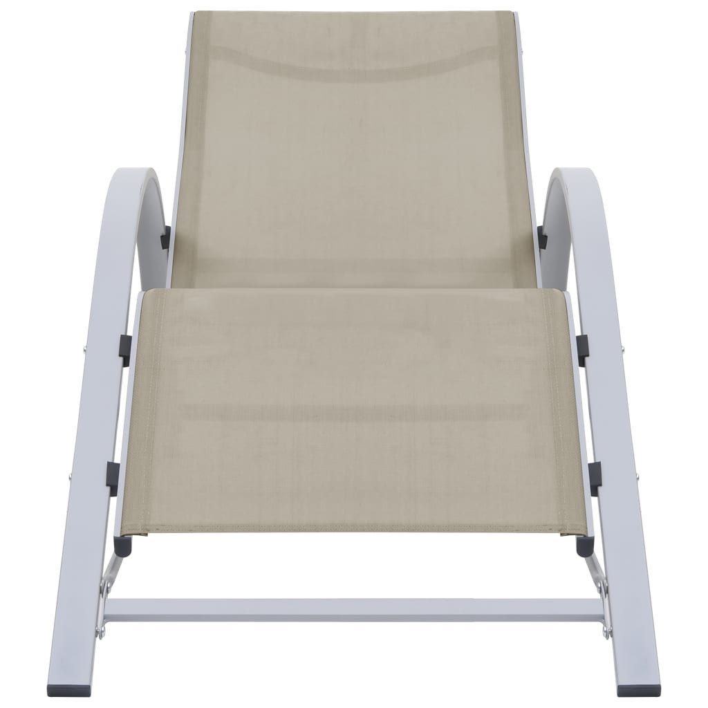 vidaXL Gartenliege Sonnenliege Textilene und Aluminium Creme, 1 St.