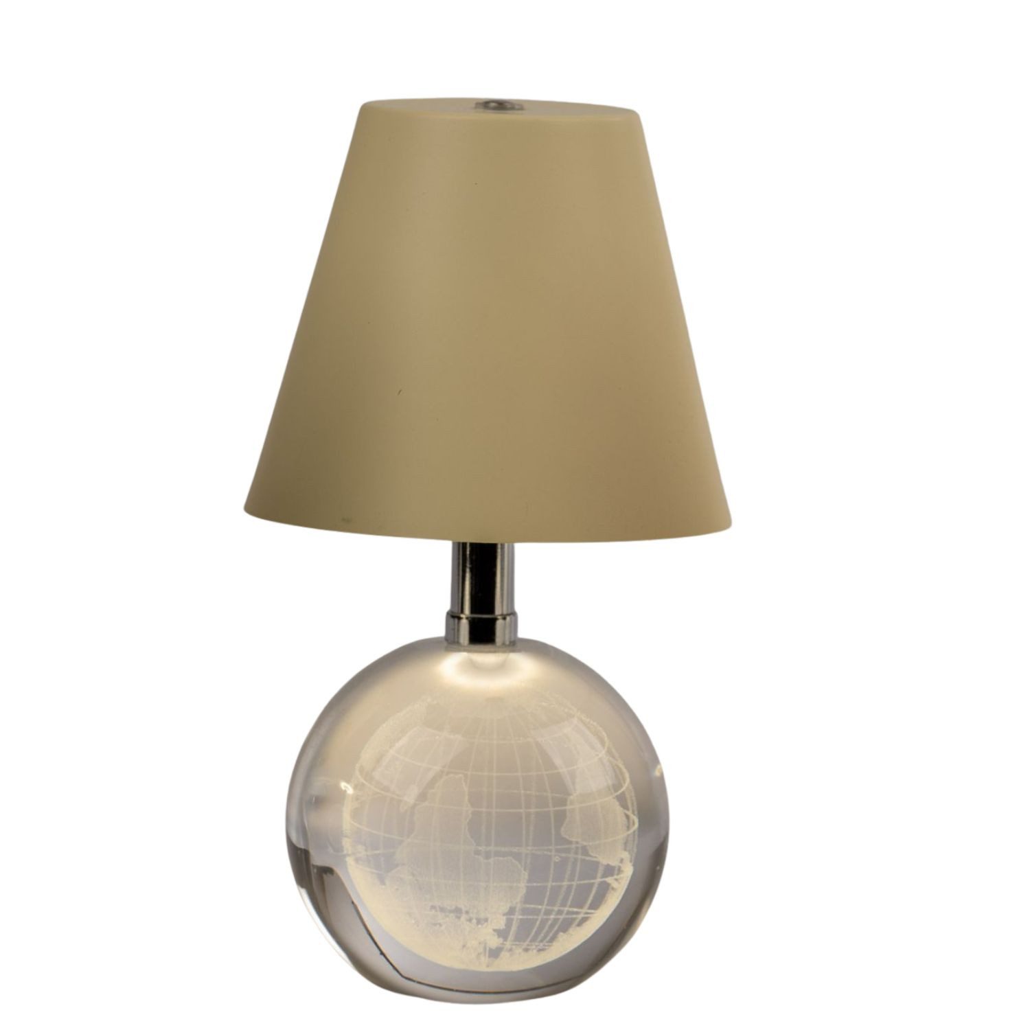 formano Tischleuchte Kristallglas, LED, dimmbar, Creme, Kristall, H: 18cm