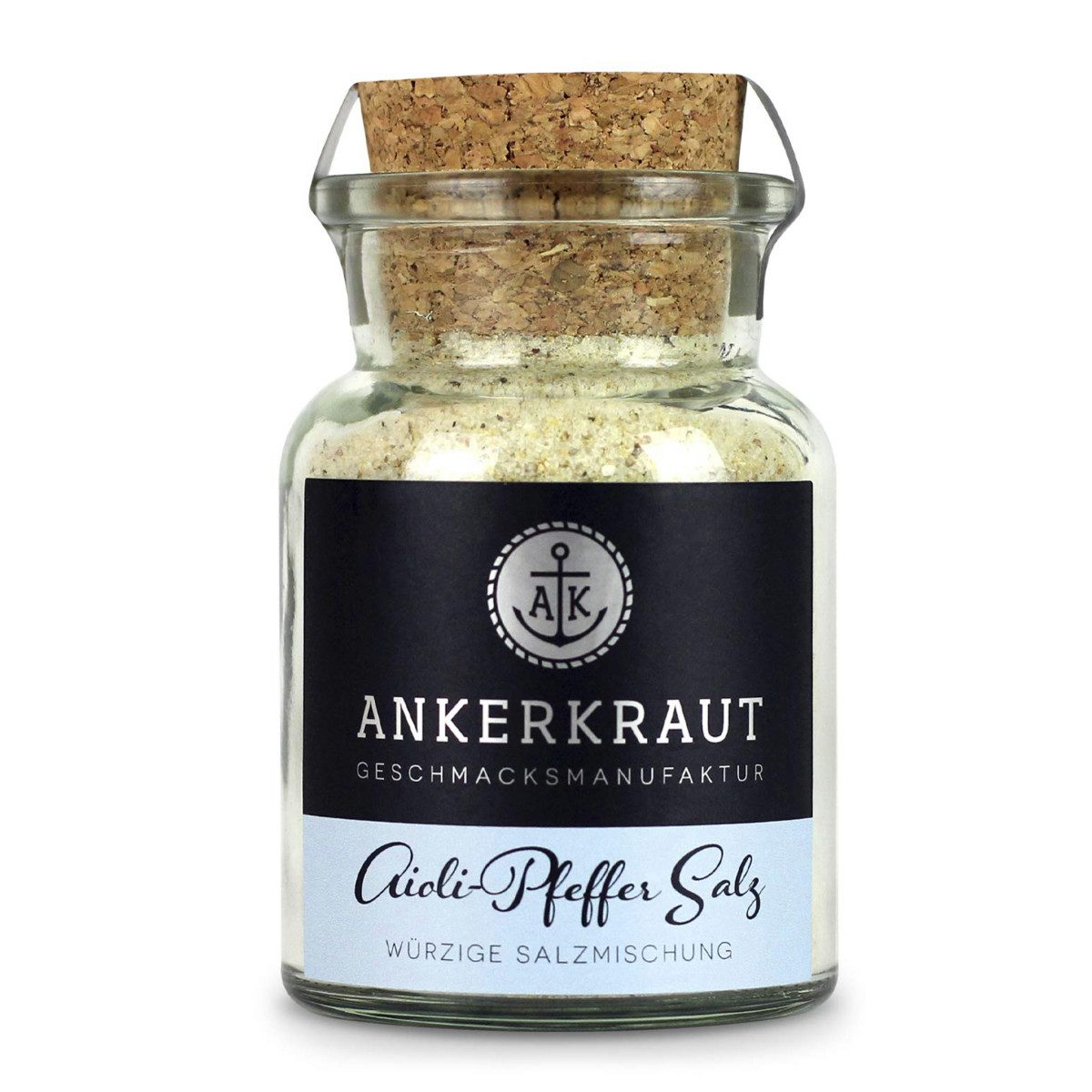 Ankerkraut Gewürz, Ankerkraut Aioli Pfeffer Salz würzige Salzmischung Korkenglas 155g