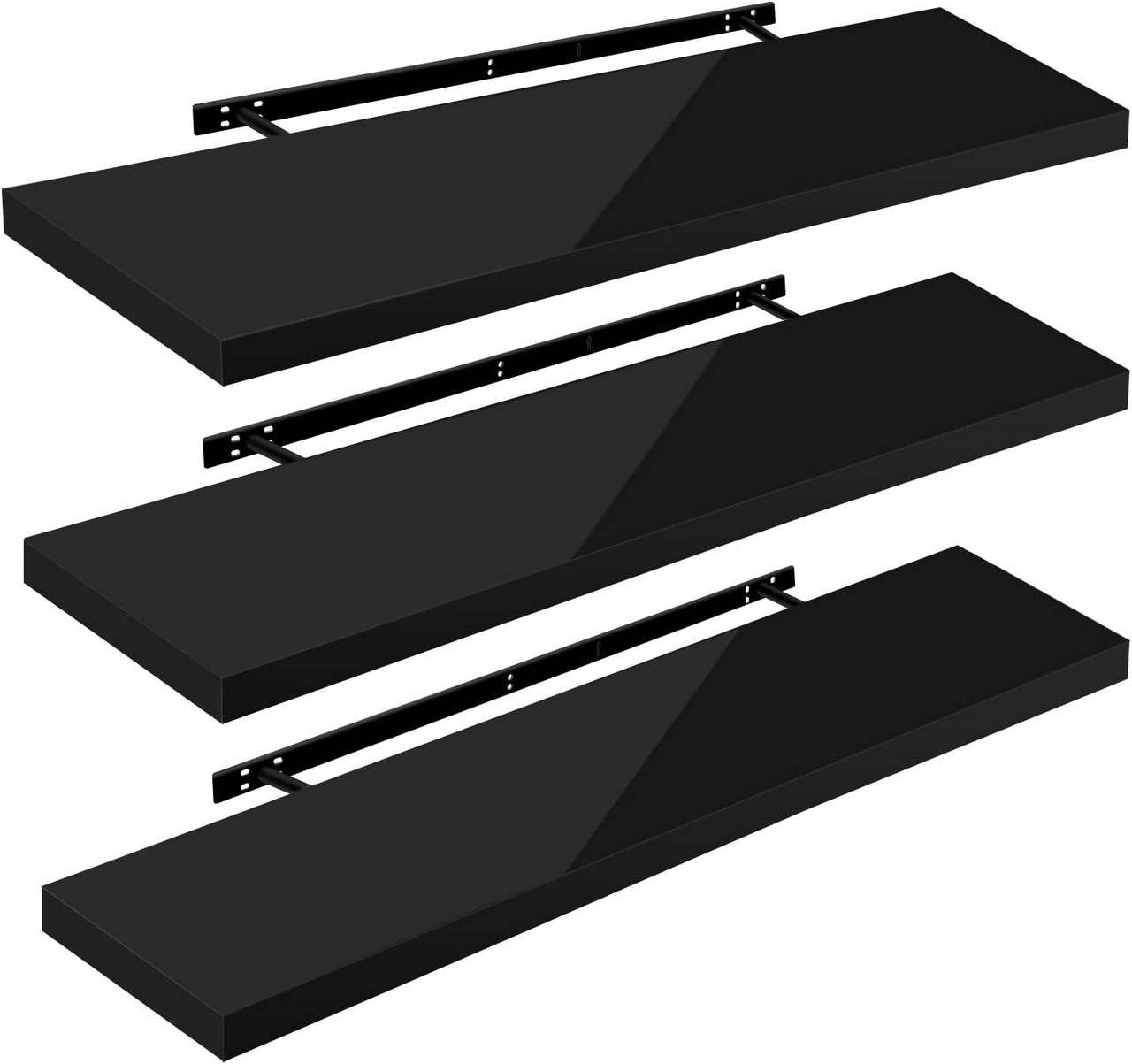 Woltu Wandregal, 3-tlg., Wandboard freischwebend Schweberegal Holz Board