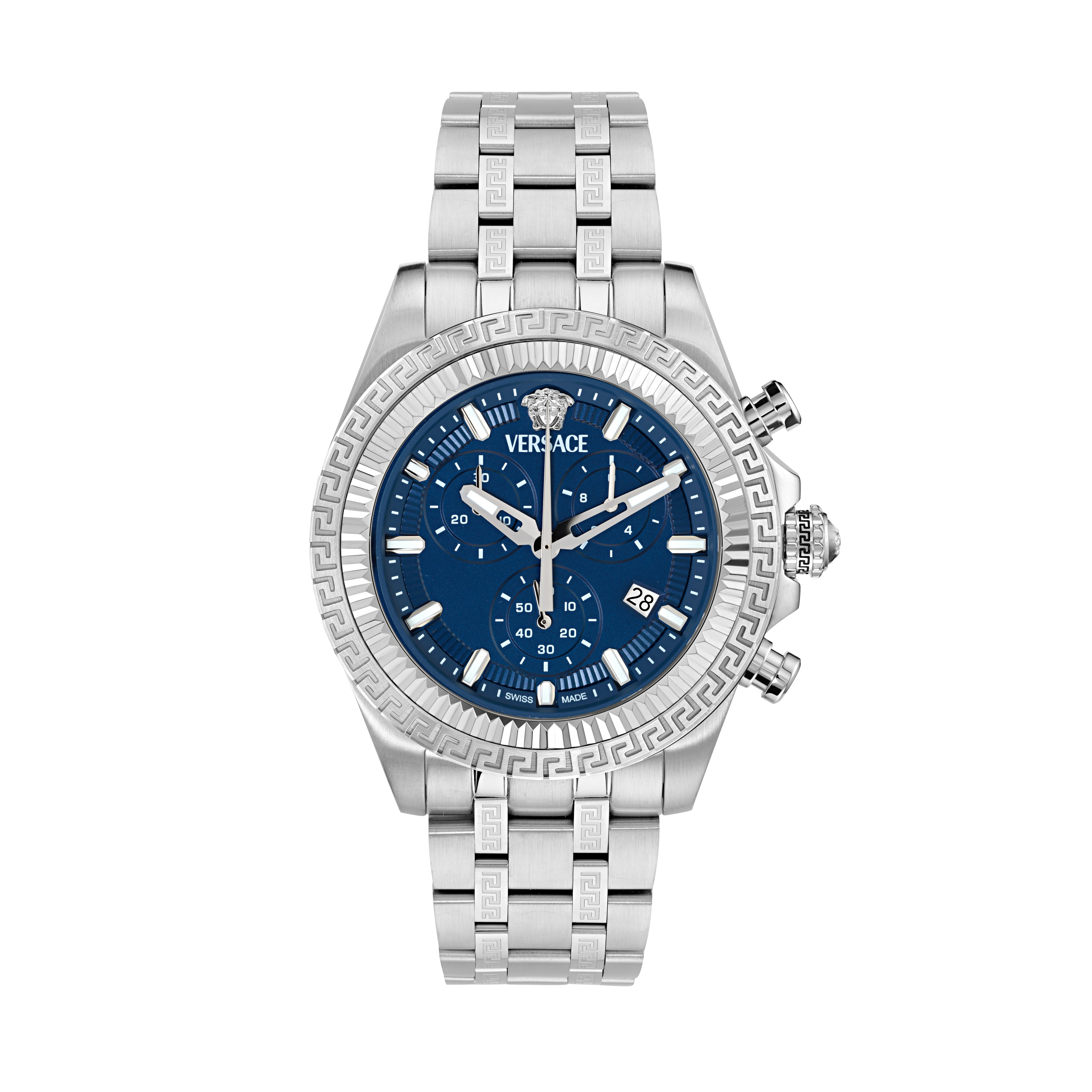 Versace Chronograph FORNAX VE0W00325, Quarzuhr, Armbanduhr, Herrenuhr, Swiss Made, Edelstahlarmband, analog
