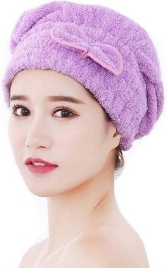 KIKI Hutablage Haartrocknungs-Kappe, schnell trocknende Handtücher,Rosa und Violett