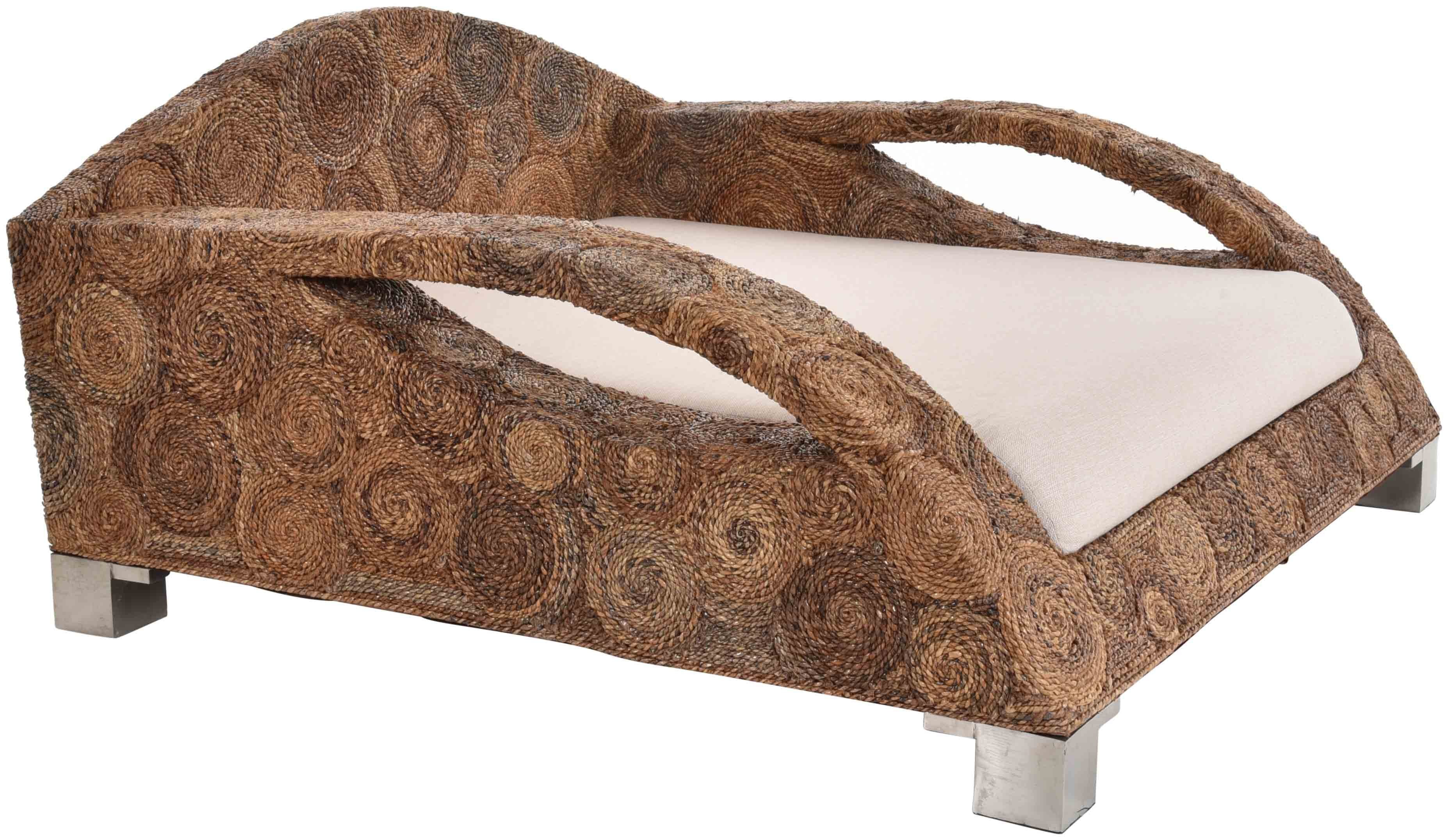 Krines Home Loungesofa Liegesofa Monza Liege aus Naturmaterial Wohnzimmer Sofa Lesesessel, Große Liegefläche