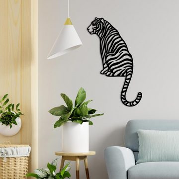 Namofactur 3D-Wandtattoo Tiger Holz Deko Wandbild 56x35cm Dekoration, 3D-Wanddeko 'Tiger' Wandgestaltung für dein Wohnzimmer / Schlafzimmer