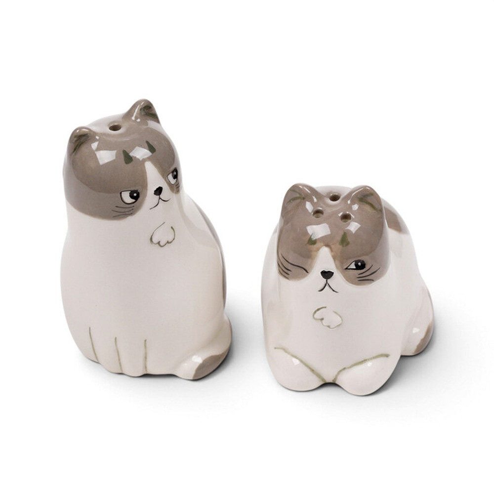Puckator Salz- / Pfefferstreuer Beans & Co. Katzen Keramik Salz- & Pfefferstreuer Set
