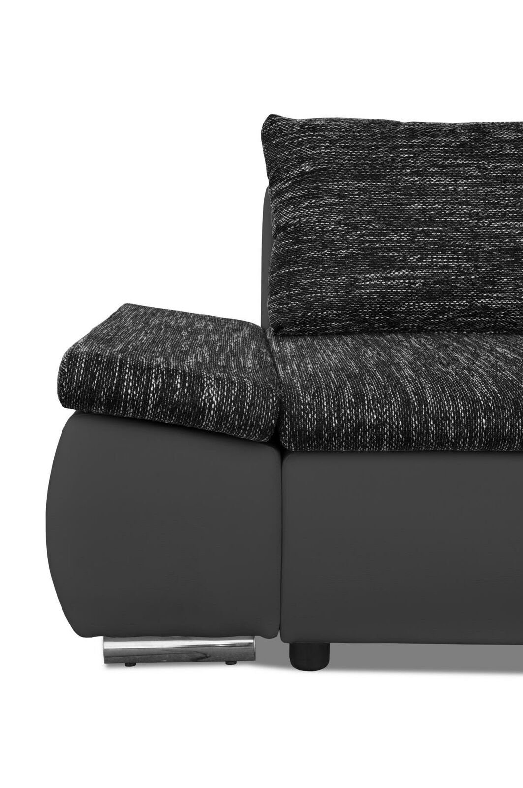 Sofa Neu, JVmoebel Modernes Made Europe Schwarzes in Sofa Bettfunktion Schlafsofa Textil mit Couch