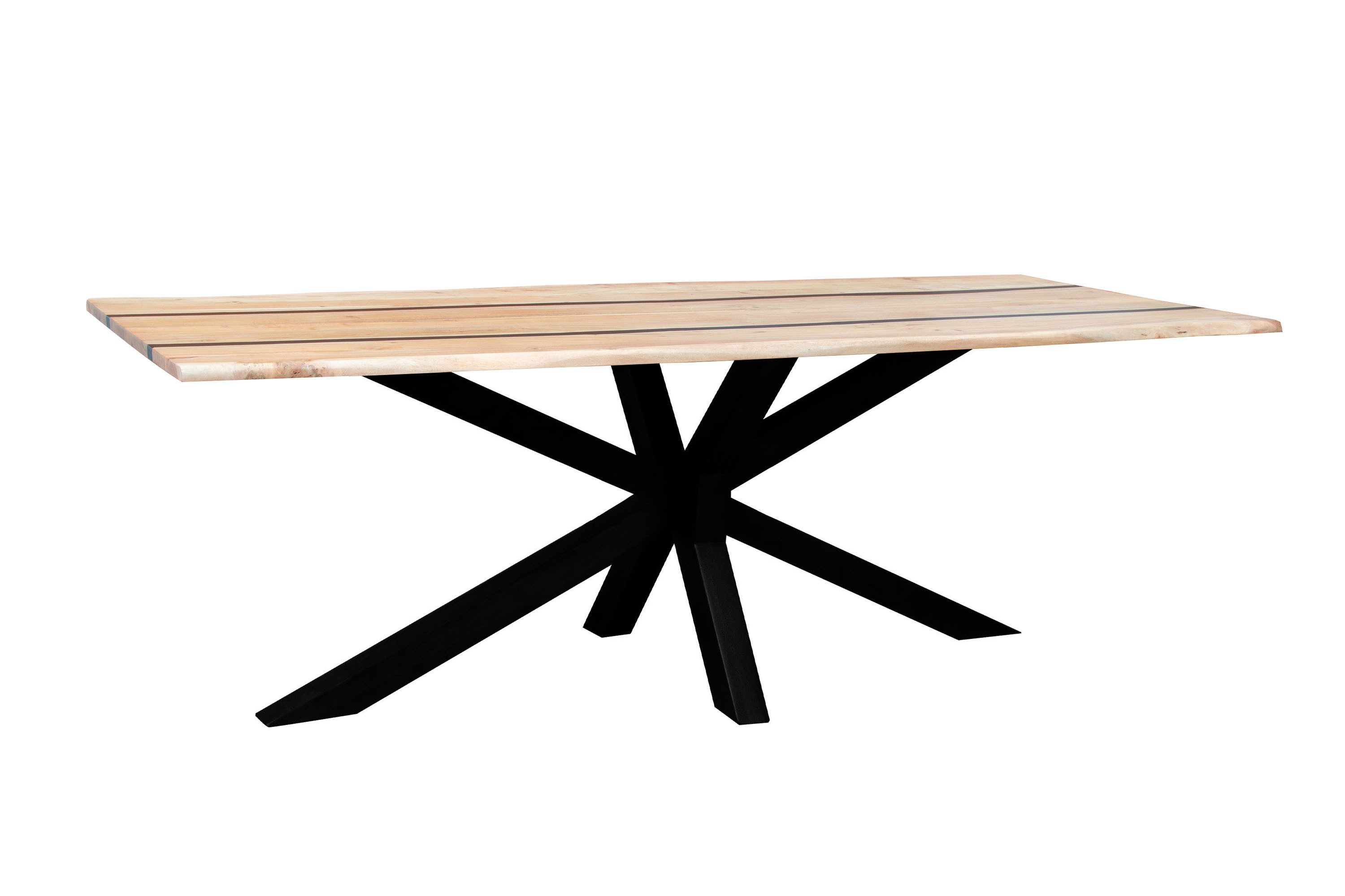 SAM® Esstisch Pietra, Akazienholz, echte Baumkante oder Schweizer Kante, Spider-Gestell