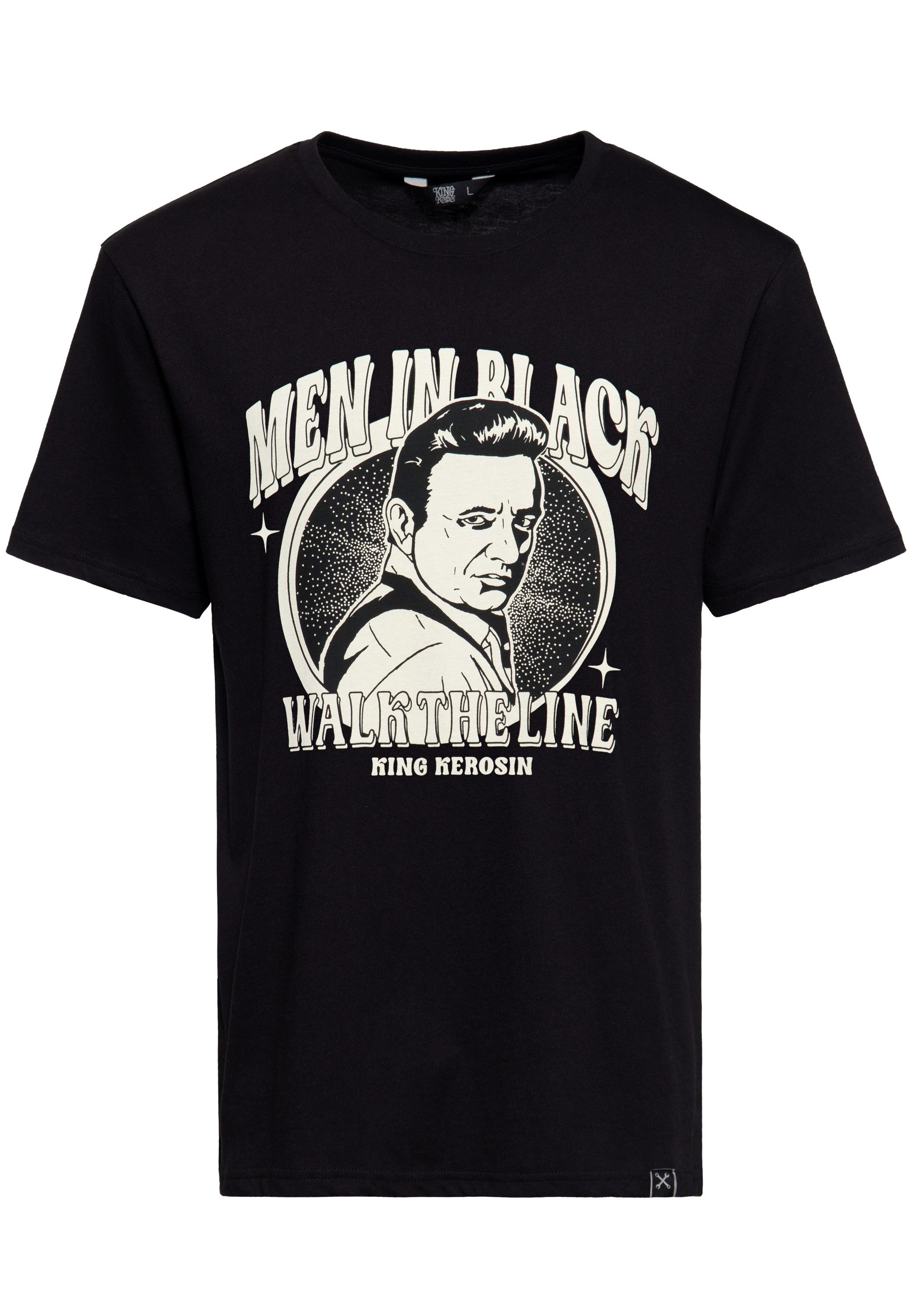Print-Shirt Man in Black