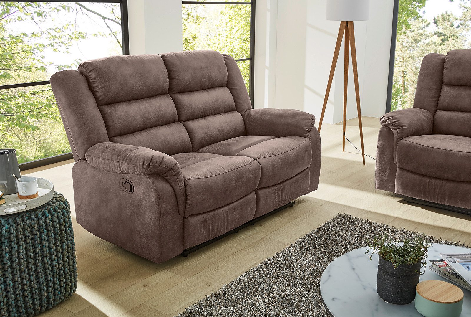 Jockenhöfer Gruppe 2-Sitzer Cleveland, B: 153 cm, mit Relax- & Liegefunktion, Federkern-Polsterung