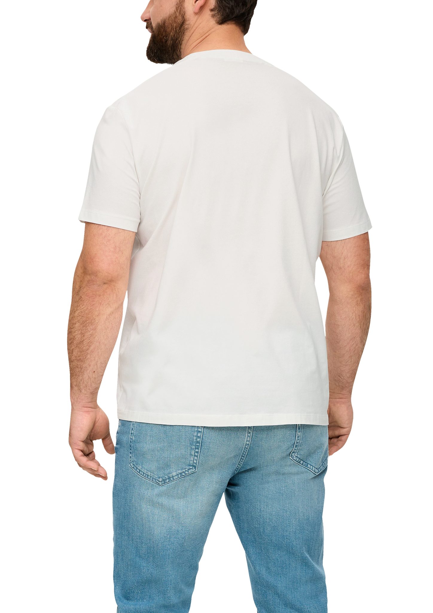 T-Shirt s.Oliver weiß Kurzarmshirt aus Baumwollstretch