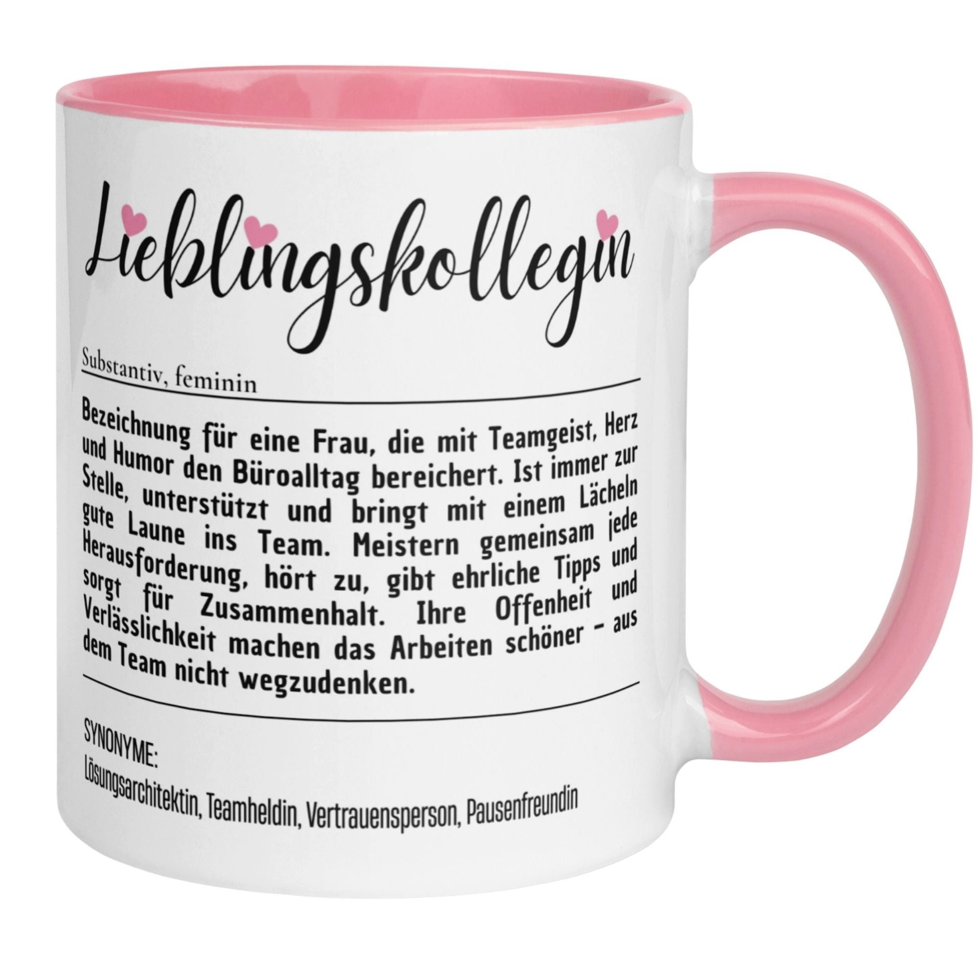 Momentals Tasse Kollegin – „Definition Lieblingskollegin“ – Geschenk Arbeitskollegin, Gratis Versand · Links-&Rechtshänder · Spülmaschinenfest
