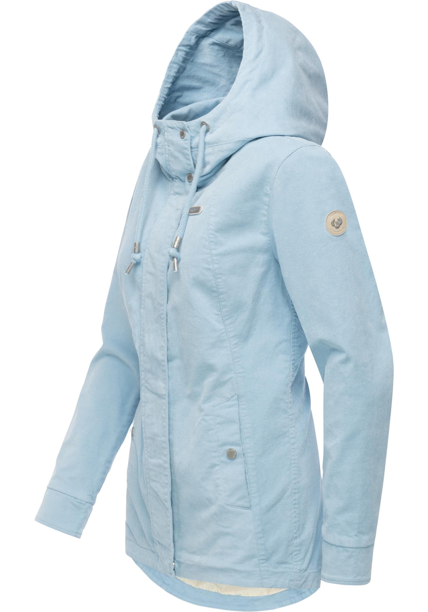 Ragwear Cordjacke Alvena Cordy YOUMODO Sportliche leichte Kordjacke mit Kapuze