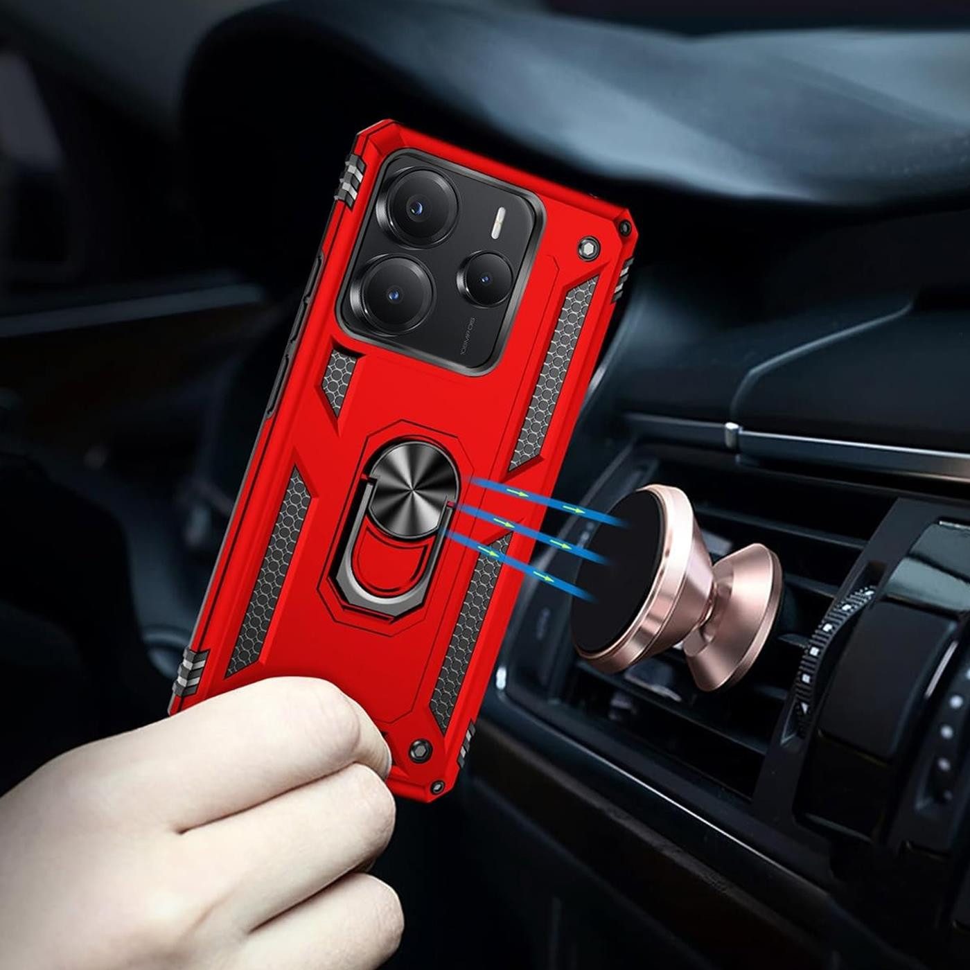 CoolGadget Handyhülle Armor Shield Case für Xiaomi Redmi Note 14 5G 6,67 Zoll, Outdoor Cover mit Magnet Ringhalterung Hülle für Redmi Note 14 5G – Bild 4 von 5