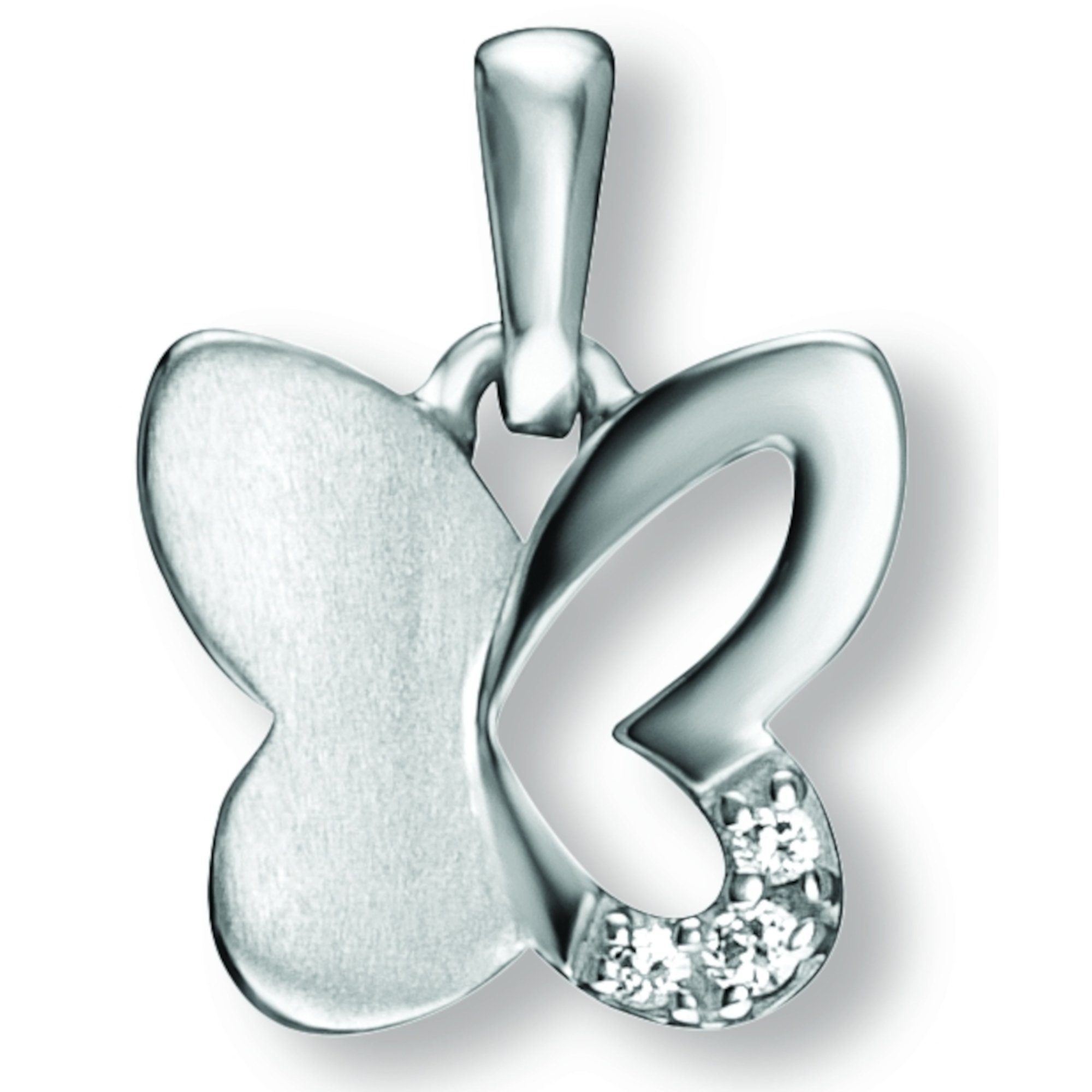 ONE ELEMENT Kettenanhänger Zirkonia Schmetterling 925 aus Schmetterling Schmuck Silber, Damen Silber Anhänger