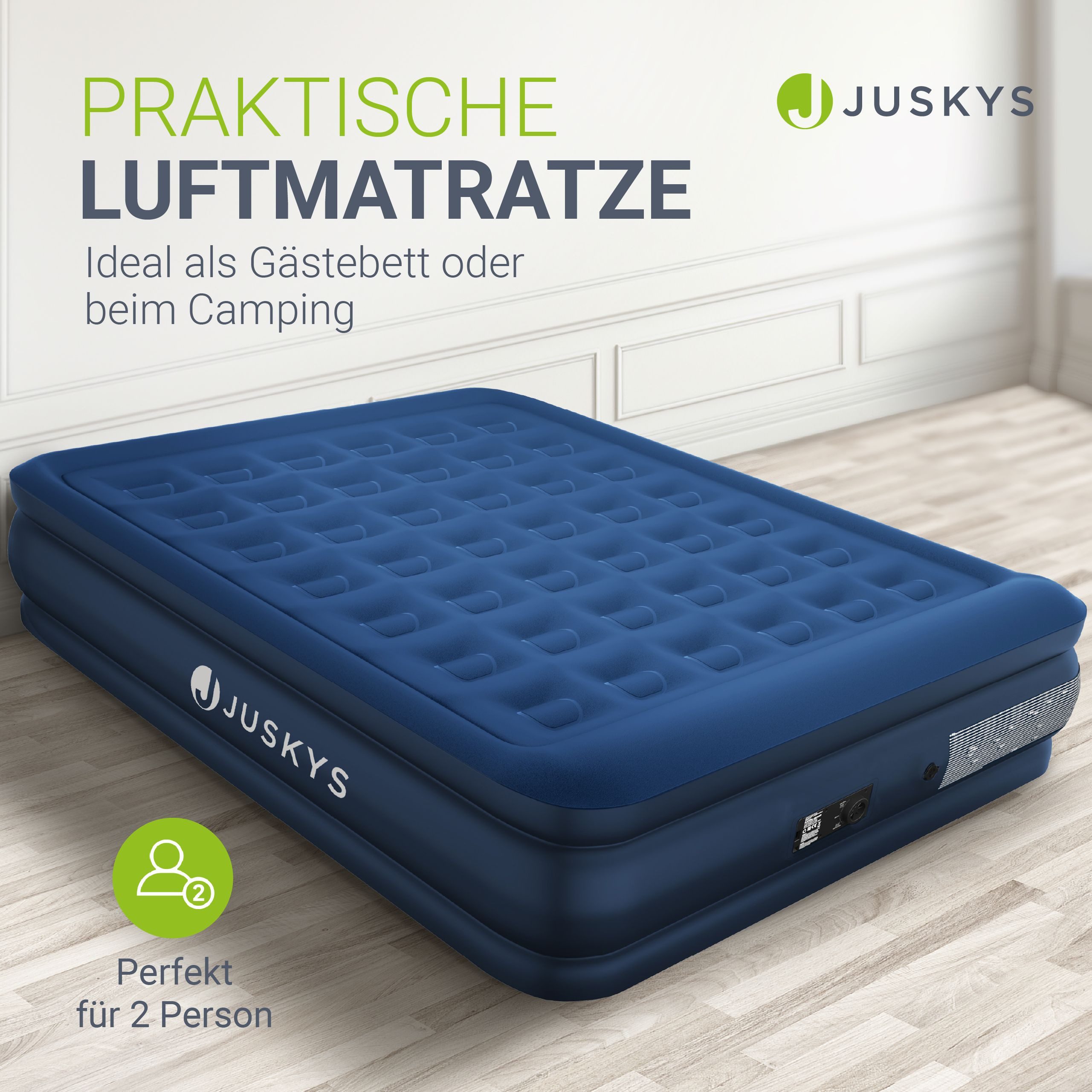 Juskys Luftmatratze Sapri, Doppel-Luftbett, selbstaufblasend, wasserdicht, günstig online kaufen
