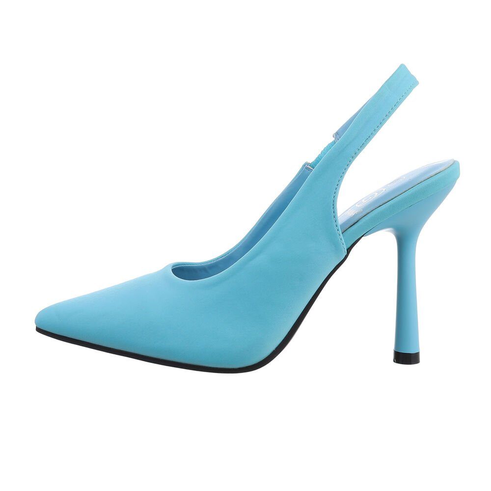Damen Abendschuhe Pfennig-/Stilettoabsatz High-Heel-Pumps Pumps Hellblau in Ital-Design Heel Elegant High