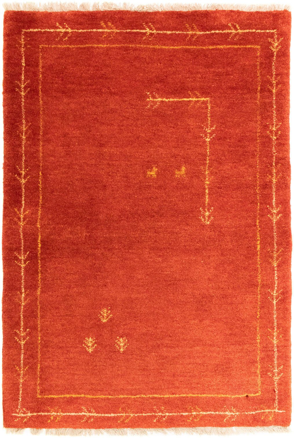 rechteckig, handgeknüpft handgeknüpft Teppich 18 rot, Höhe: mm, Wollteppich Gabbeh morgenland,