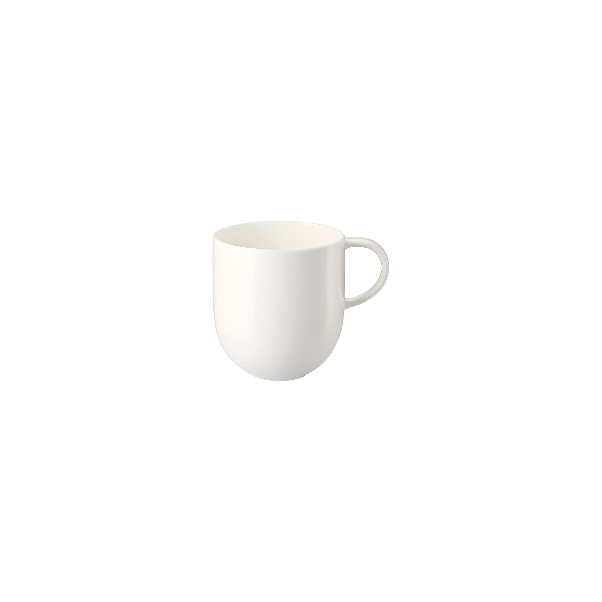 Rosenthal Becher Becher mit Henkel - BRILLANCE WEISS, BONE CHINA, Lebensmittelkontaktsicher + Mikrowellengeeignet + Spülmaschinenfest