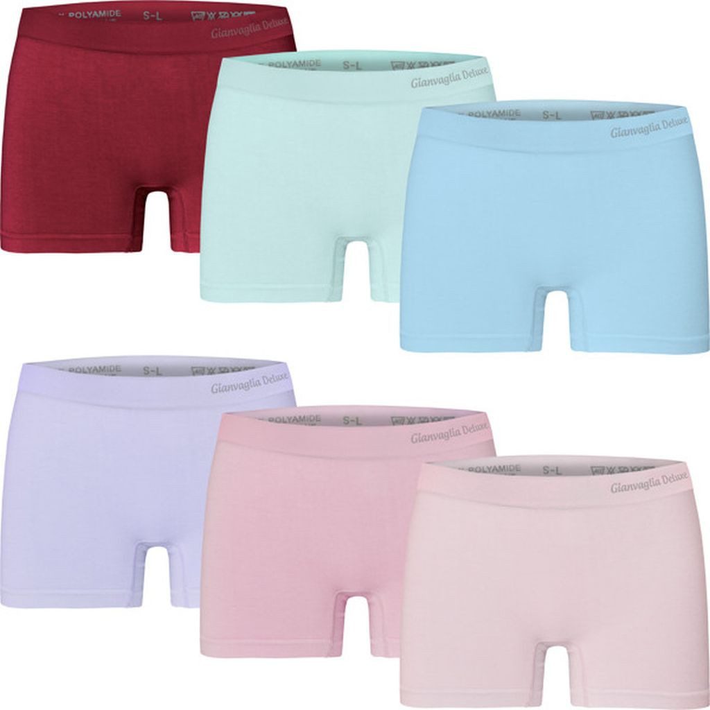 emeco Boxershorts 6 Damen Boxershorts Slips Panty Hot Pants Hipster Unterwäsche 3101 mix