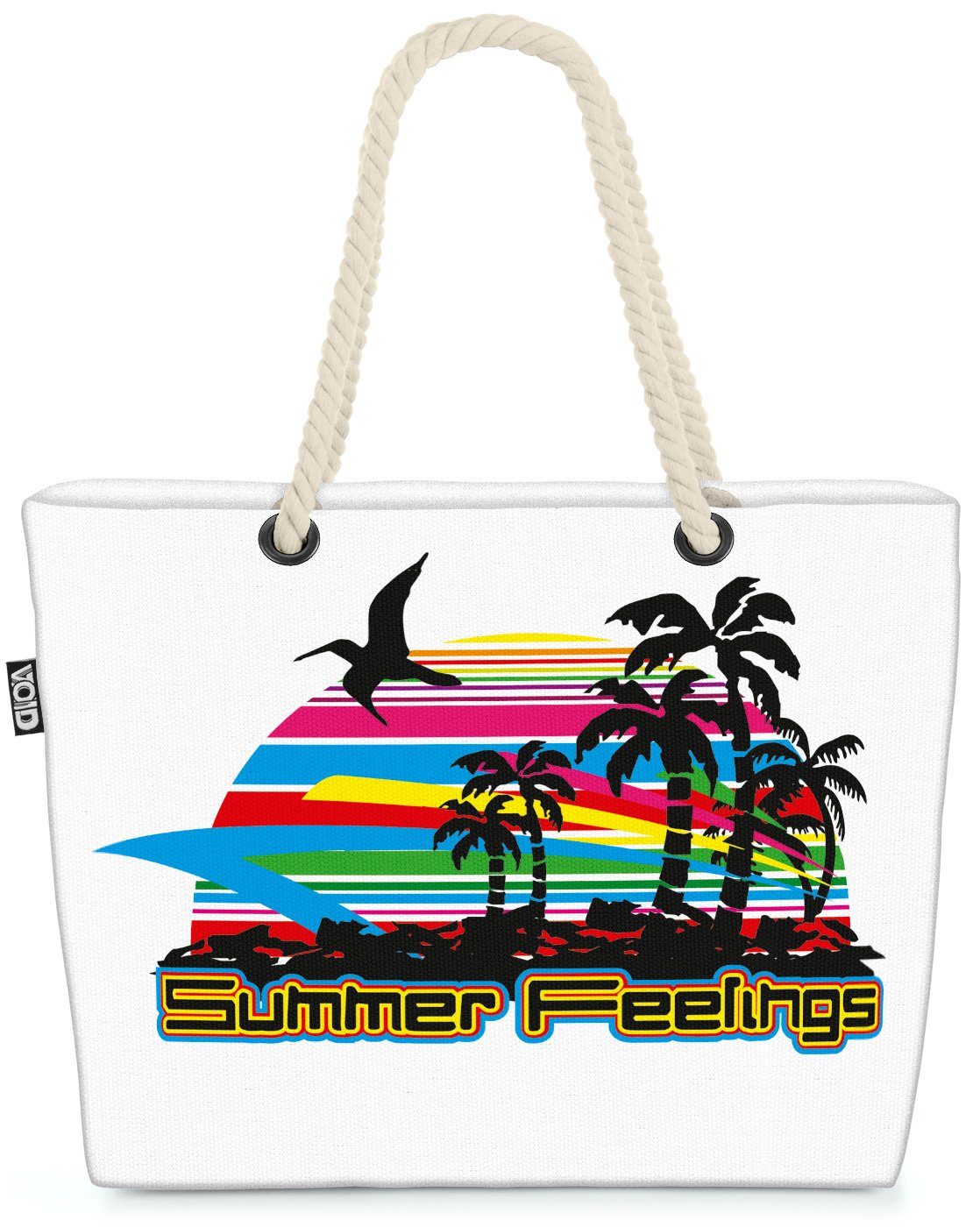 VOID Strandtasche (1-tlg), Sommer Urlaub Strand Meer Baden Insel weiß