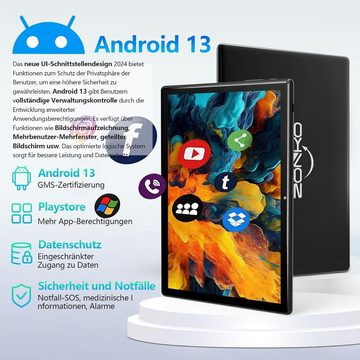 ZONKO HS-[2024 Neueste] Dual SIM Slot Tablet (10", 64 GB, ANdriod 13, 4G LTE, mit Tastatur Maus Stift,TF,SC9863 Octa-Core/13MP Kamera/6000mAh Akku)