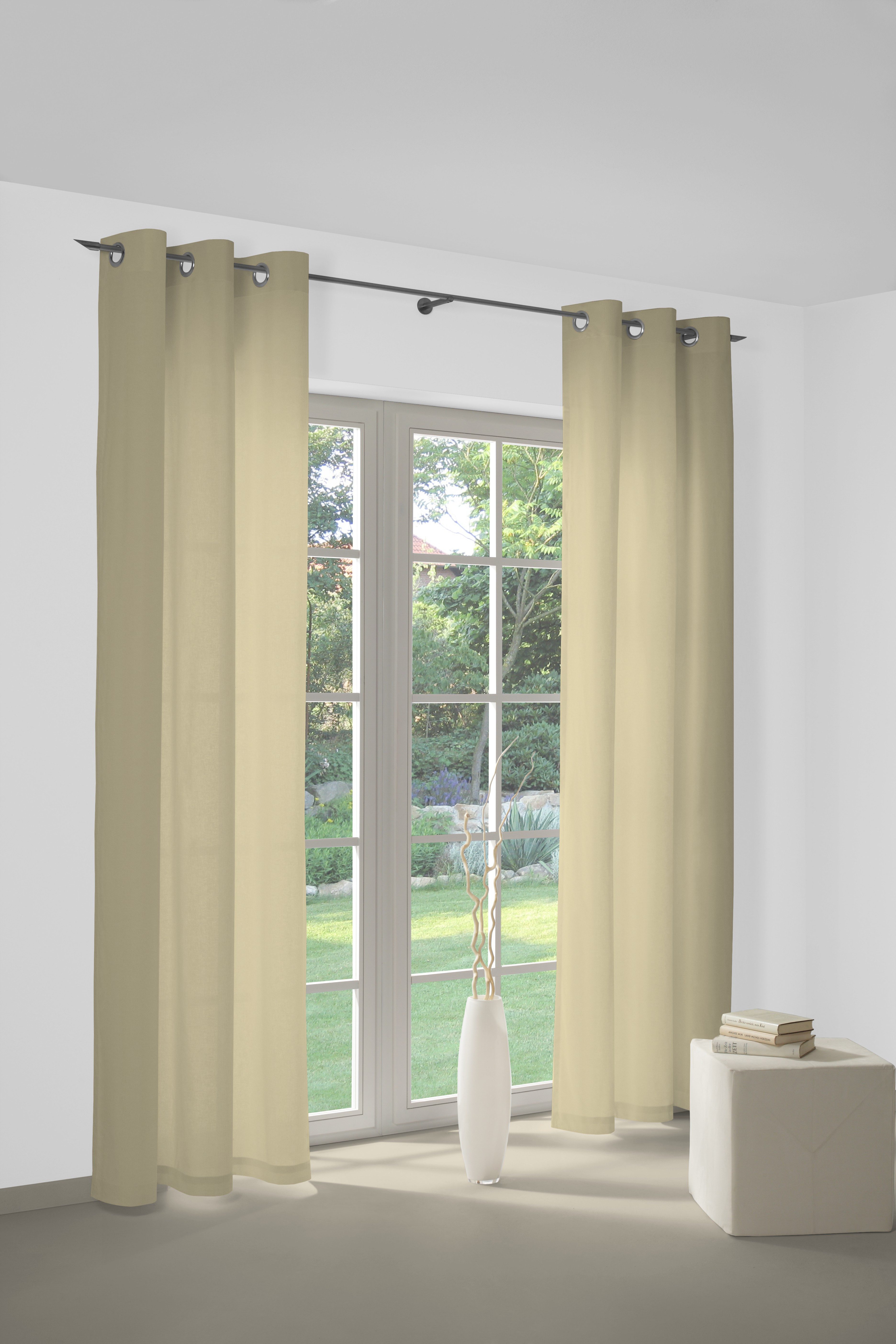 Wirth Vorhang WirthNatur (1 St), Ösen, blickdicht, 2-lagig