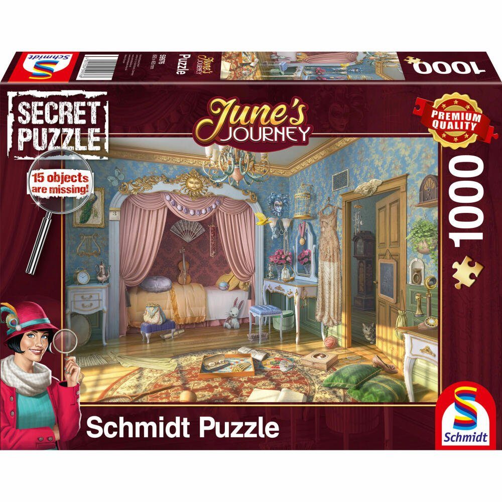 Schmidt Spiele Puzzle Junes Journey Junes Schlafzimmer, 1000 Puzzleteile