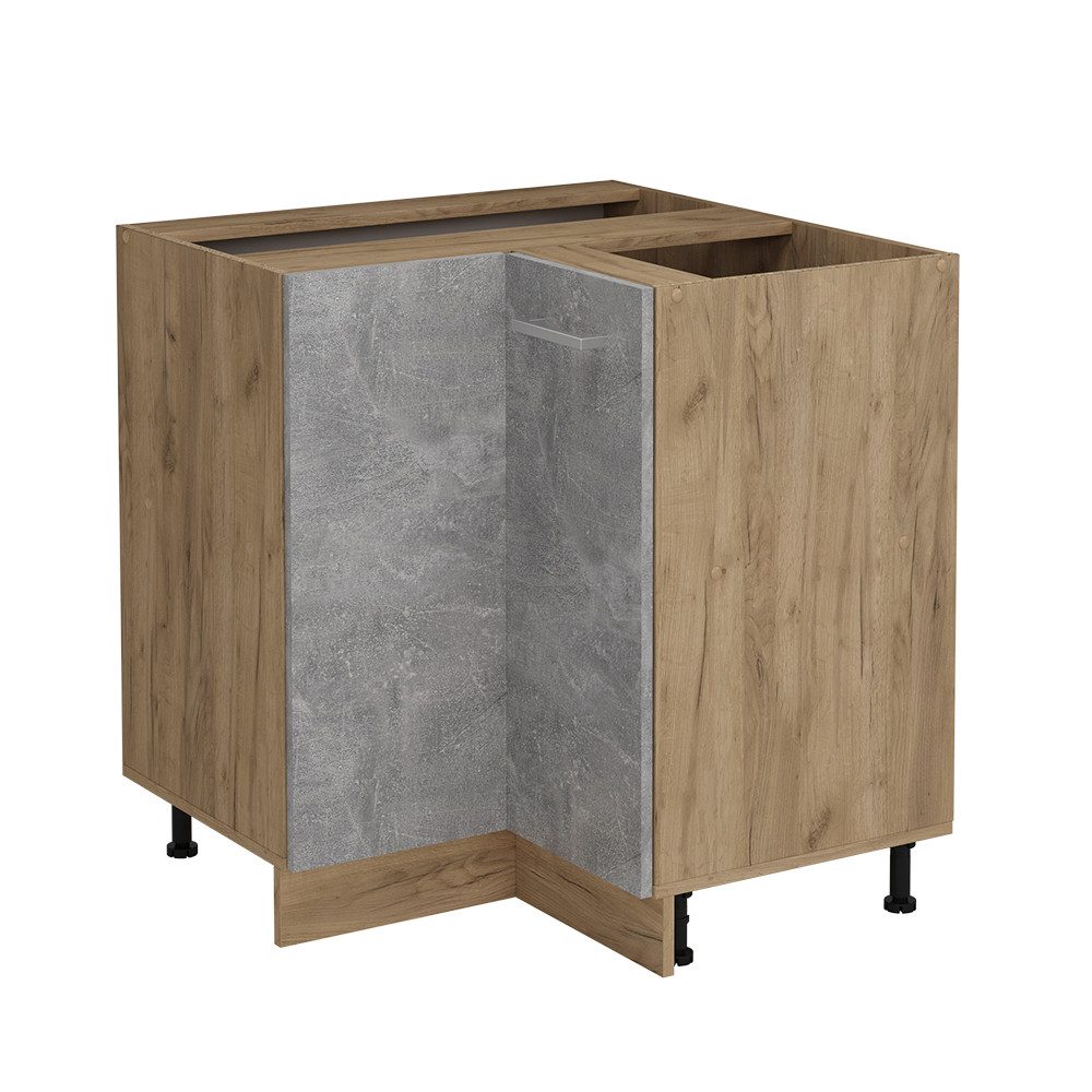 Vicco Eckunterschrank R-Line, Beton/Goldkraft Eiche, 75.6 günstig online kaufen