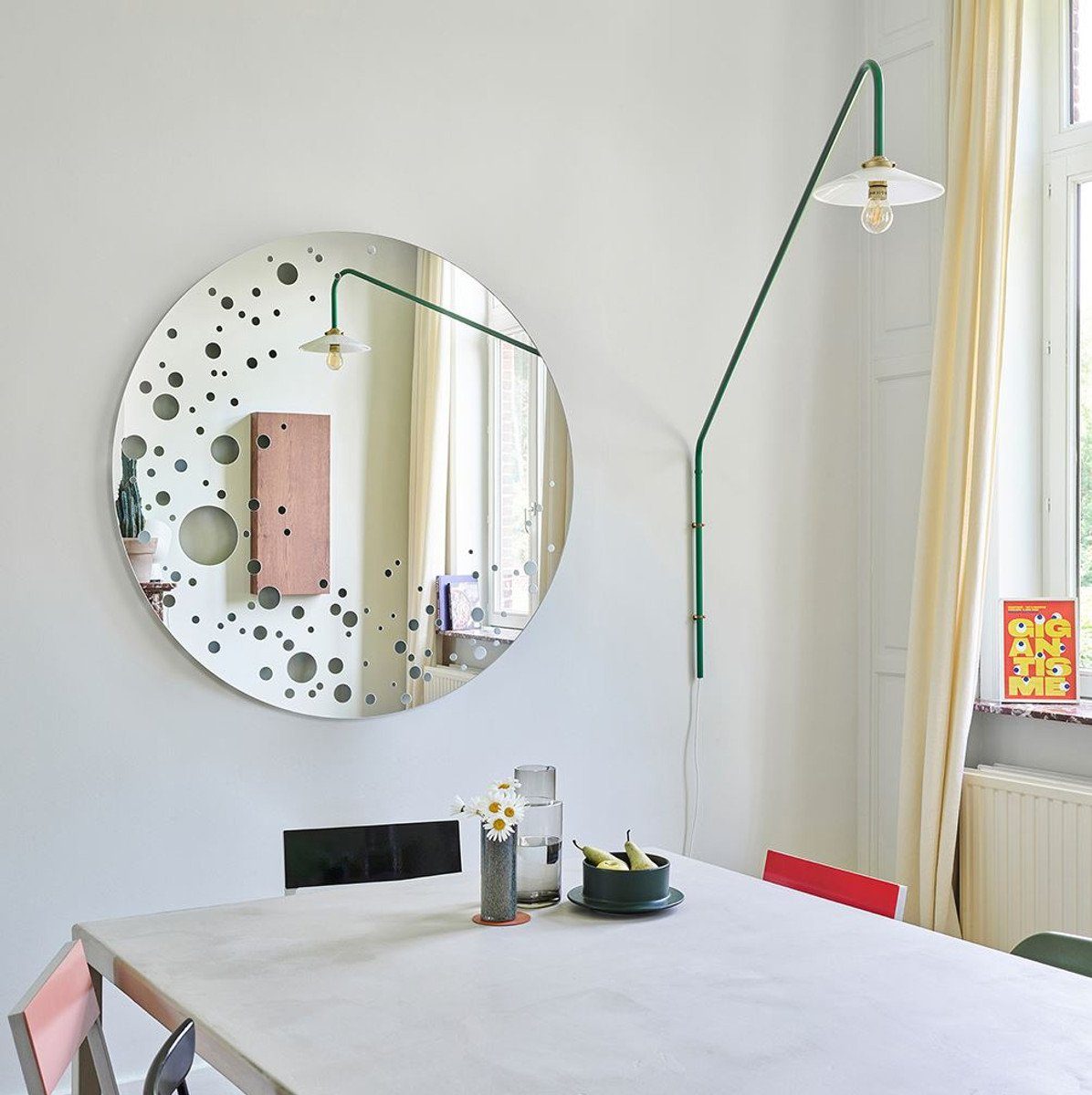 Casa Padrino Wandspiegel Runder Kollektion Wohnzimmer Optik Mond Ø - Luxus in 125 Luxus Wandspiegel cm Spiegel 