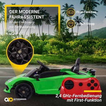 Actionbikes Motors Elektro-Kinderauto Elektroauto Lamborghini Aventador, Belastbarkeit 30 kg, (2-tlg), Soundmodul - Fernbedienung - Stoßdämpfer - Soft Start - 2x 12 V Motor