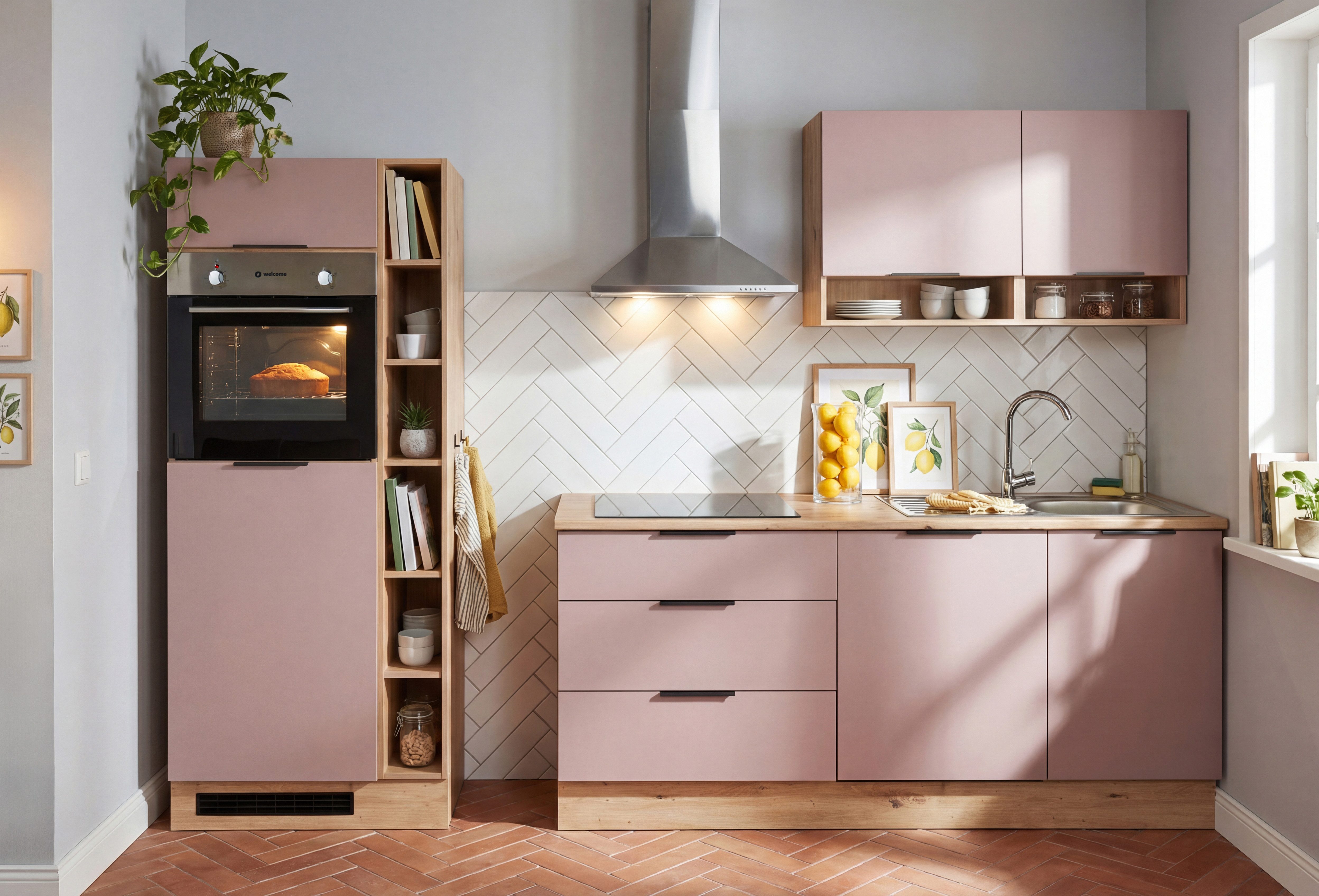 BASIC by Balculina Küchenzeile Oskar B/H/T 270x211x60 cm, Breite 270cm, wahlweise mit E-Geräte, L/R montierbar