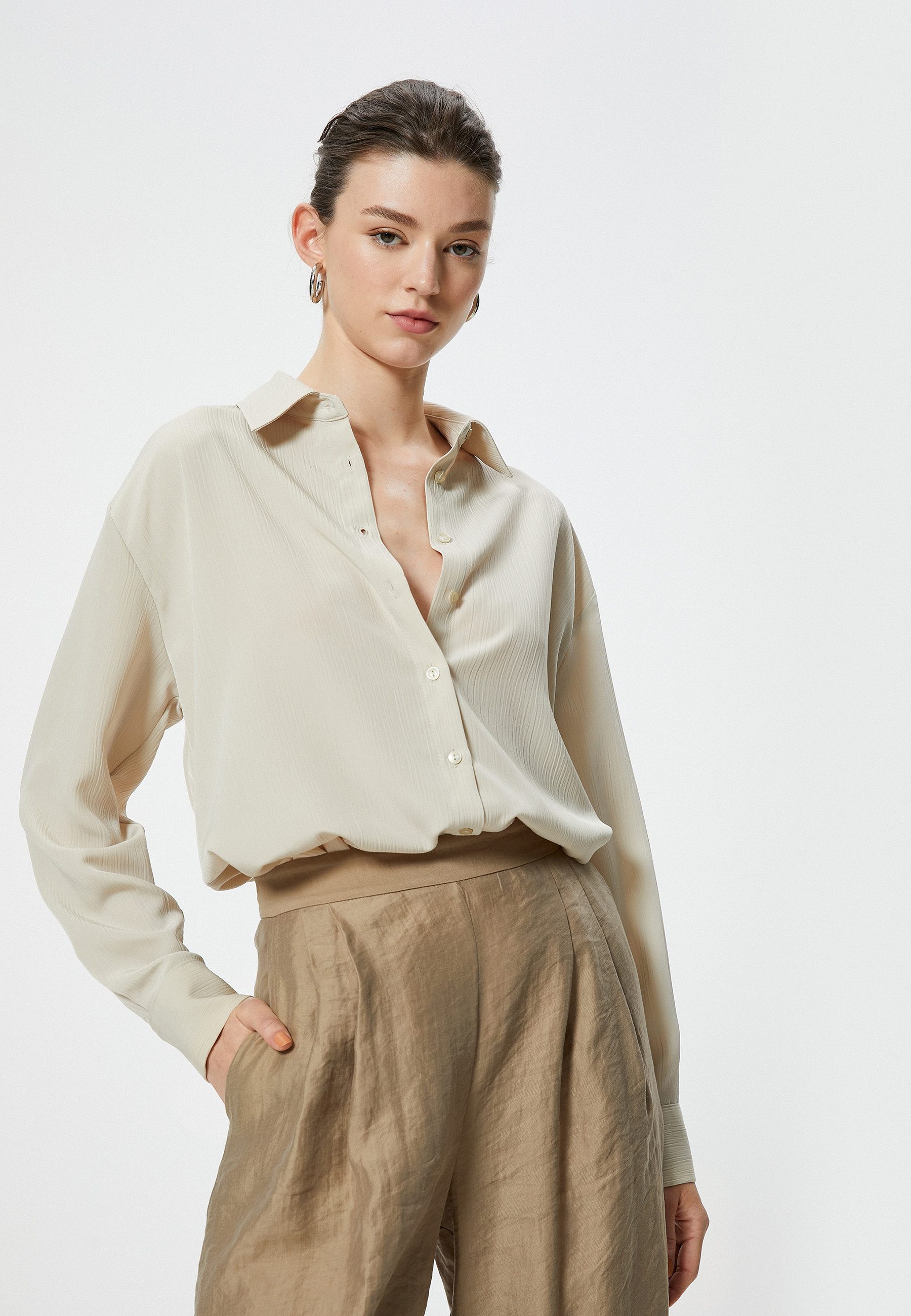 Langarmshirt Hemdkragen Langärmelig