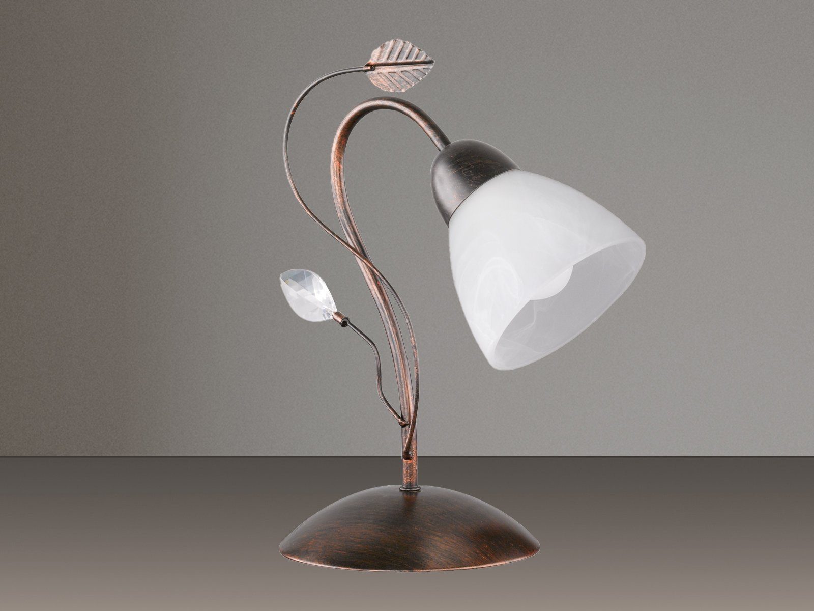 TRIO Leuchten LED Nachttischlampe, LED wechselbar, Warmweiß, Tischbeleuchtung Landhausstil mit Lampenschirm für Fensterbank H: 32cm