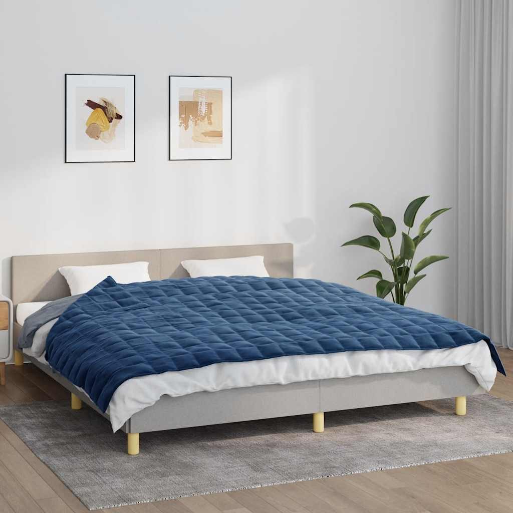 vidaXL Bettüberwurf Gewichtsdecke Blau 155x220 cm 11 kg Stoff – Bild 2 von 5