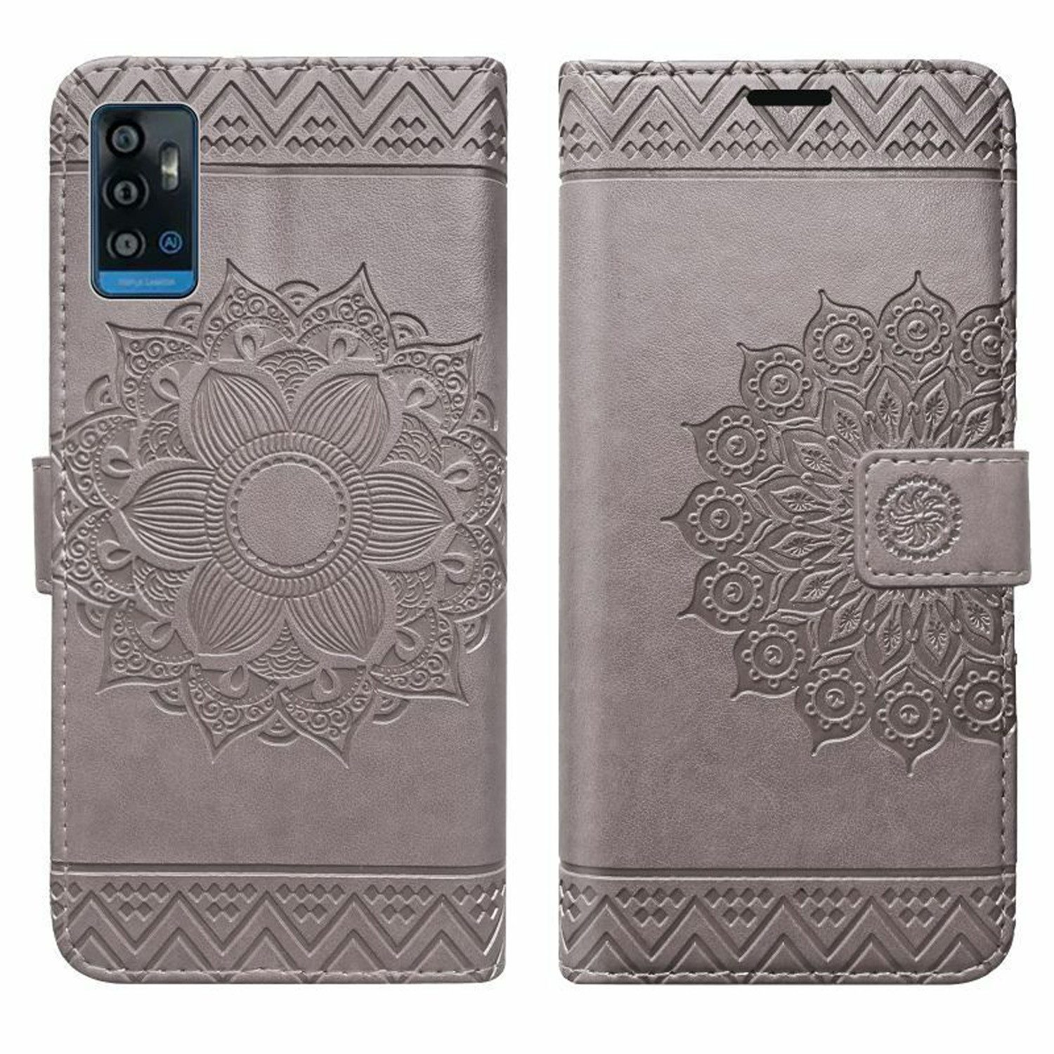 betterfon Handyhülle Handytasche für ZTE Blade A71 Klapphülle Grau, Wallet Case mit Kartenfächern Magnetverschluss und weicher Innenhülle