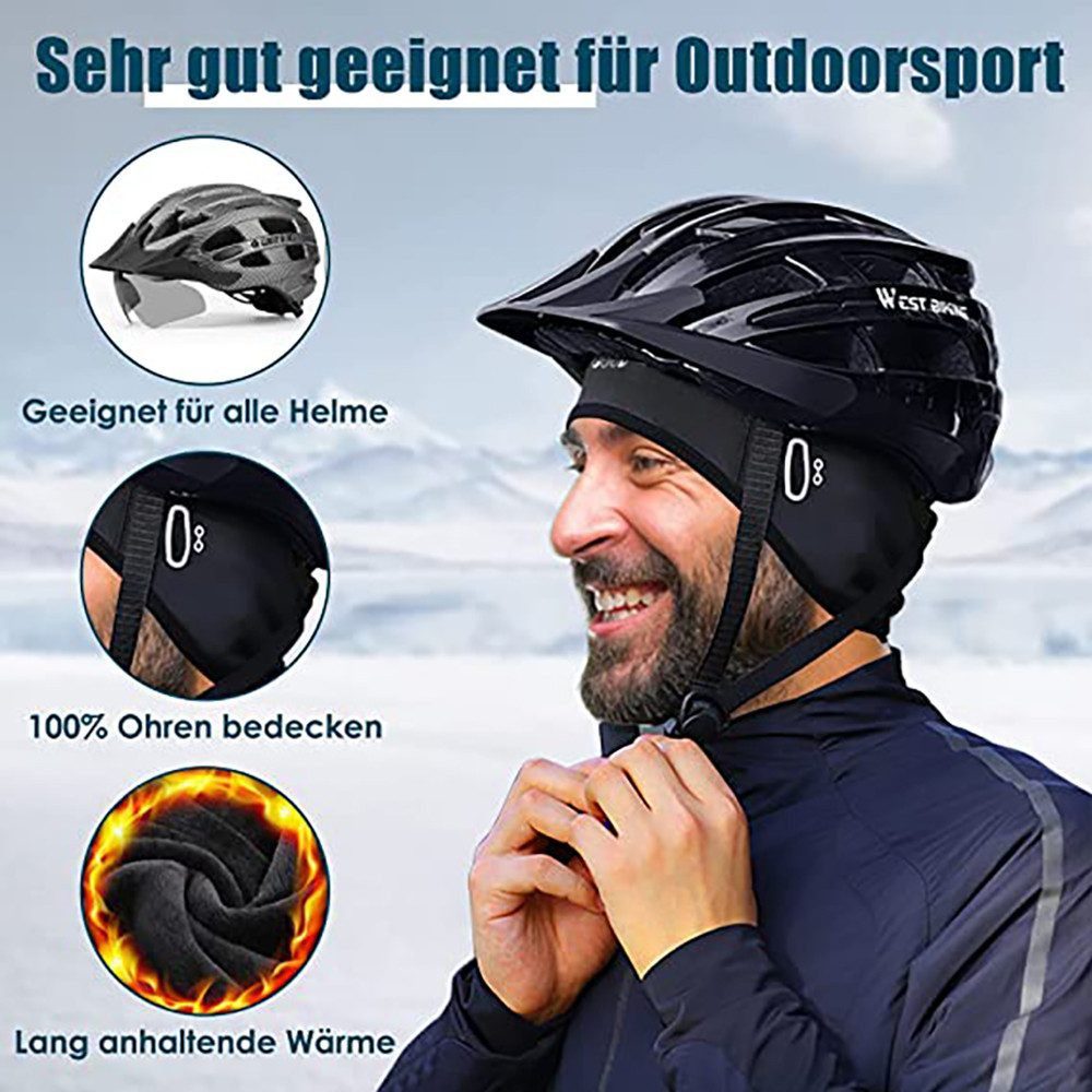 Blusmart Unterhelmmütze Winddichte und warme Radmütze (Warme Helmmütze unter dem Helm, Warme und atmungsaktive Radmützen für Herren und Damen) Unisex-Fahrradhel – Bild 2 von 5