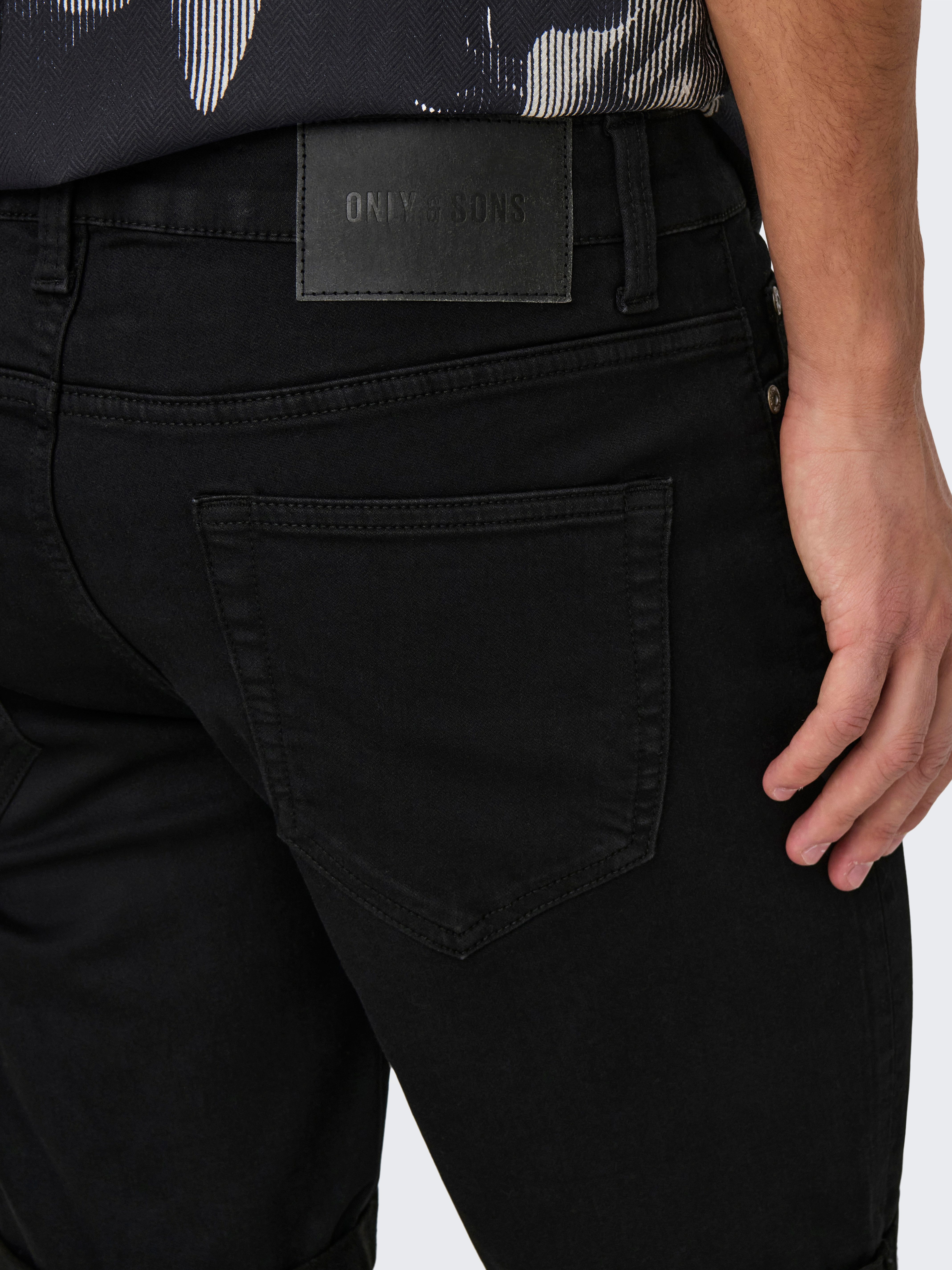 ONLY & SONS Jeansshorts ONSPLY JOG BLK 0280 PIM DNM SHORTS NOOS Baumwollmischung, regular fit
