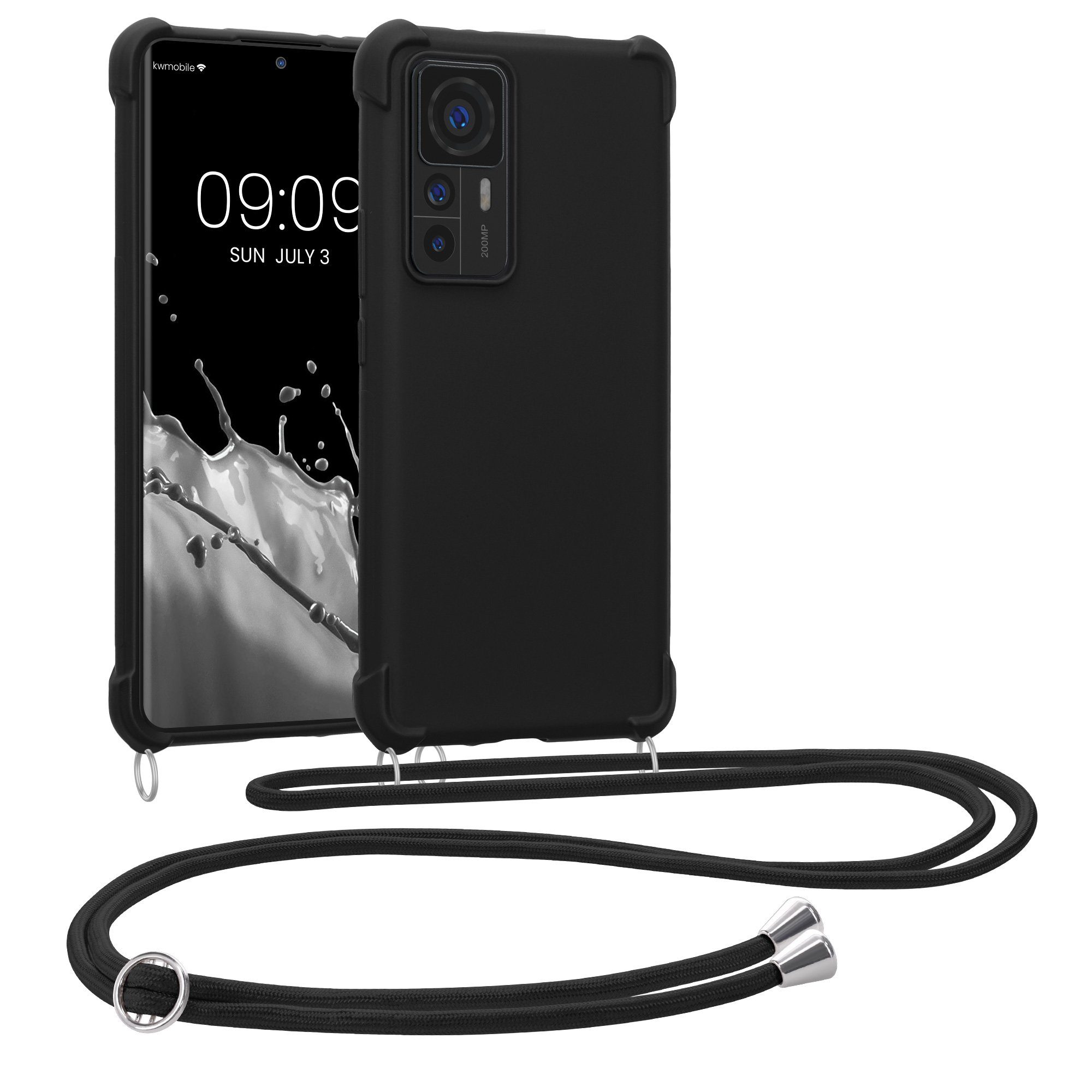 kwmobile Handyhülle Hülle für Xiaomi 12T / 12T Pro, mit Metall Kette zum  Umhängen - Silikon Handy Cover Case Schutzhülle