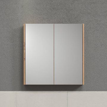 trendteam Spiegelschrank Spiegel Badspiegel Schrank Deko Artisan Eiche Melamin 69x70x15cm