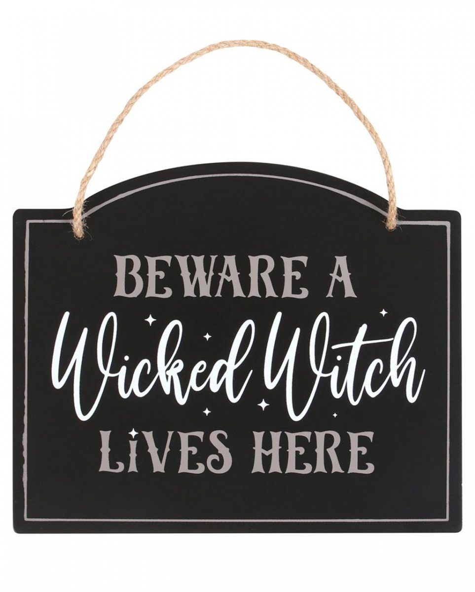 Horror-Shop Dekofigur ";Beware a Wicked Witch Lives Here"; Hal