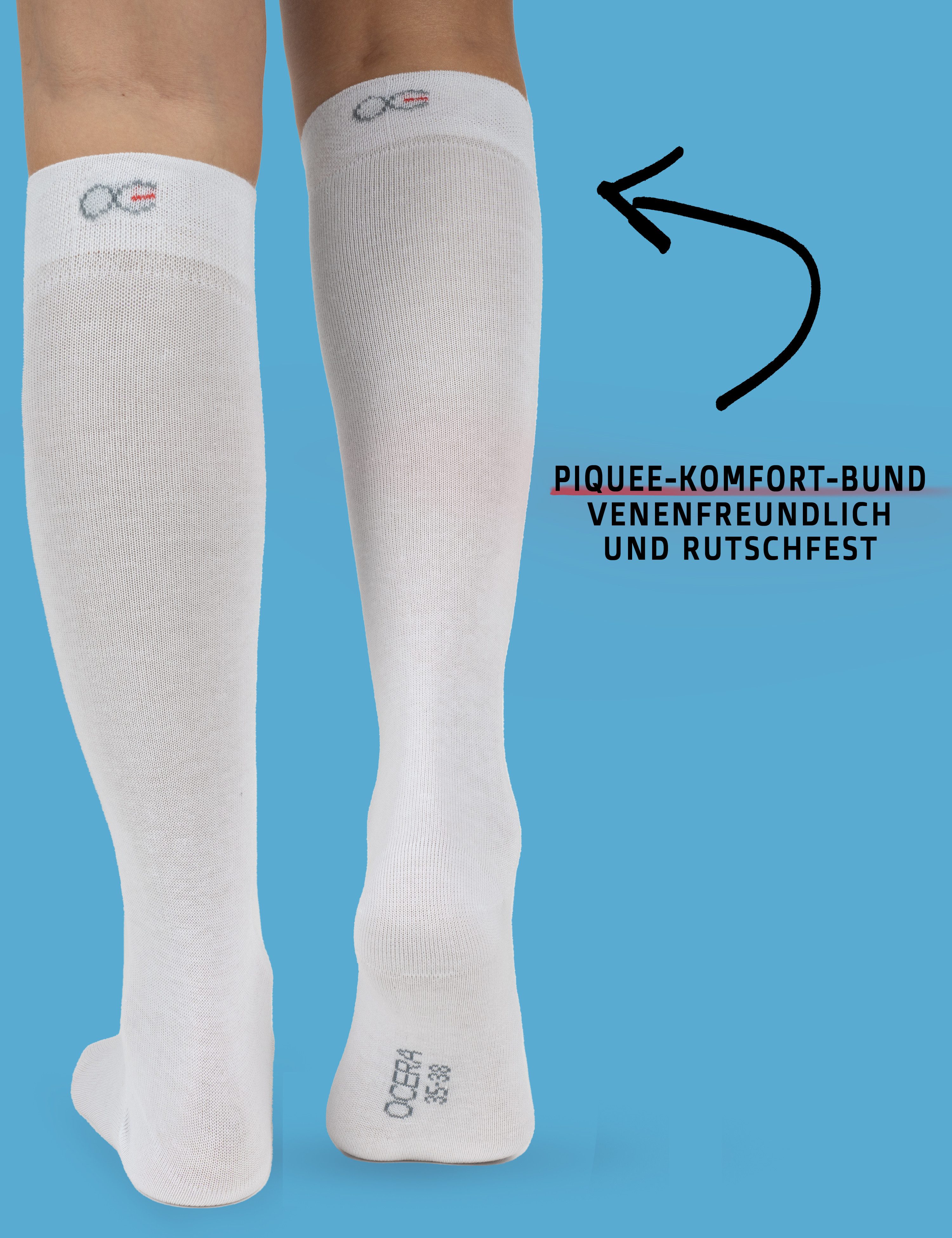 OCERA Kniestrümpfe 5 Paar für Damen & Herren (unisex) in verschiedenen Farben Weiß 43/46 (5-Paar)