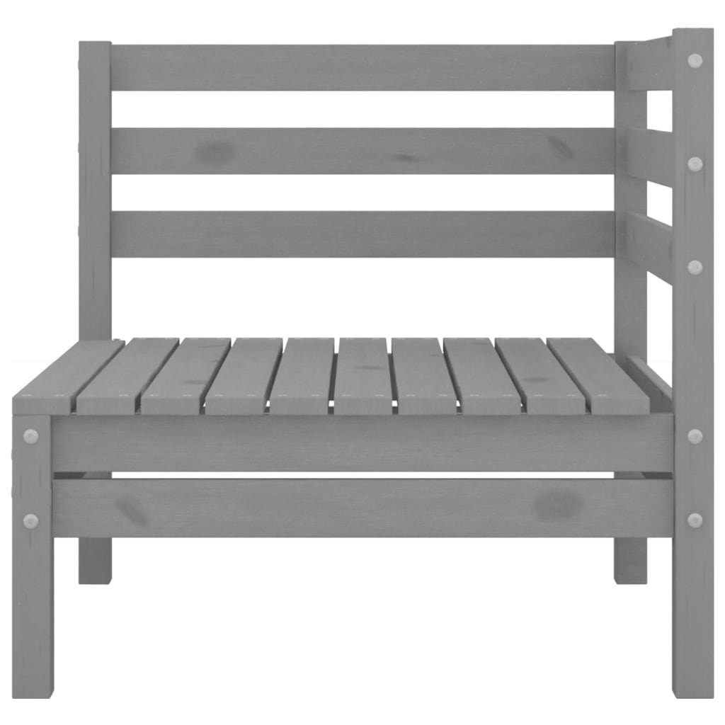 Grau vidaXL Massivholz, 3-tlg. Gartenlounge-Set Kiefer (1-tlg) Garten-Lounge-Set