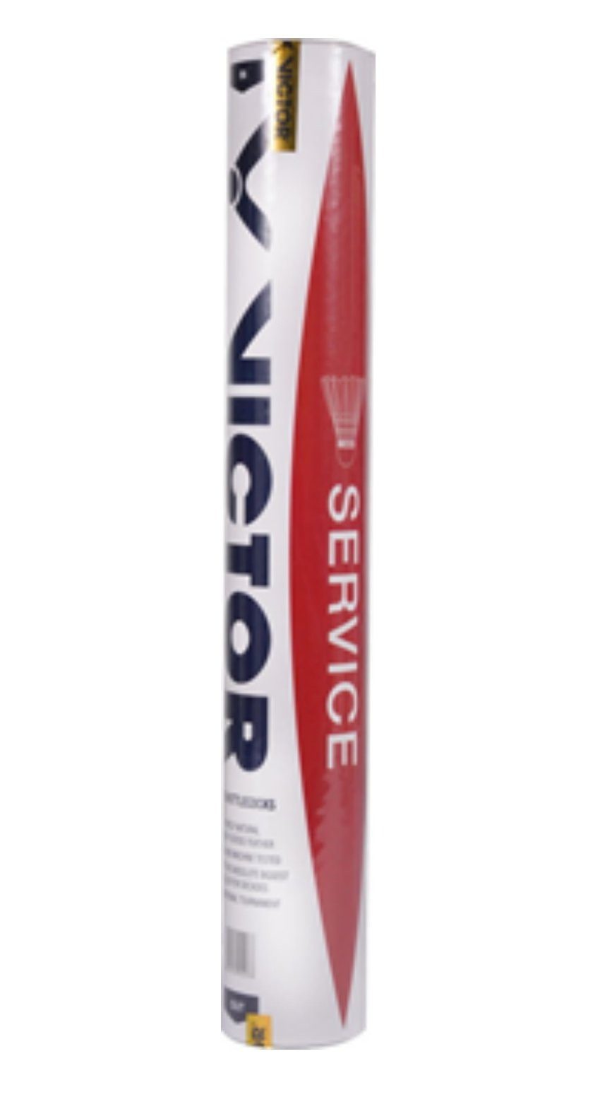 VICTOR Badmintonball Service (Turnierqualität) Naturfeder weiss Dose 12er, Geschwindigkeit: 77
