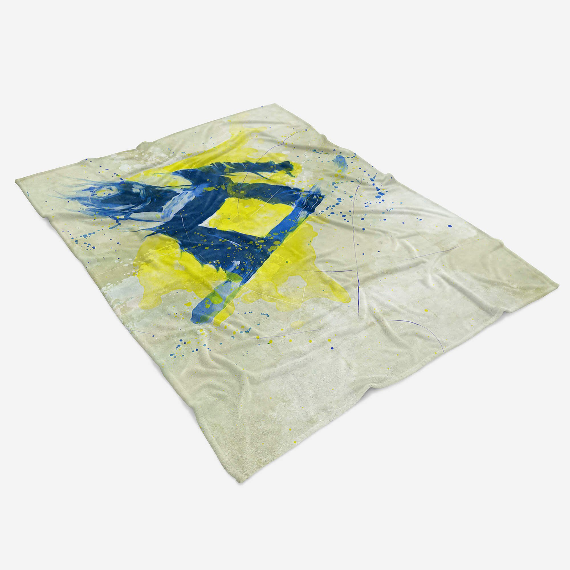 Handtuch Spo, Strandhandtuch Sport SplashArt Saunatuch Sinus Handtuch Kunstvoll Art Handtücher Baumwolle-Polyester-Mix (1-St), Snowboarding Kuscheldecke