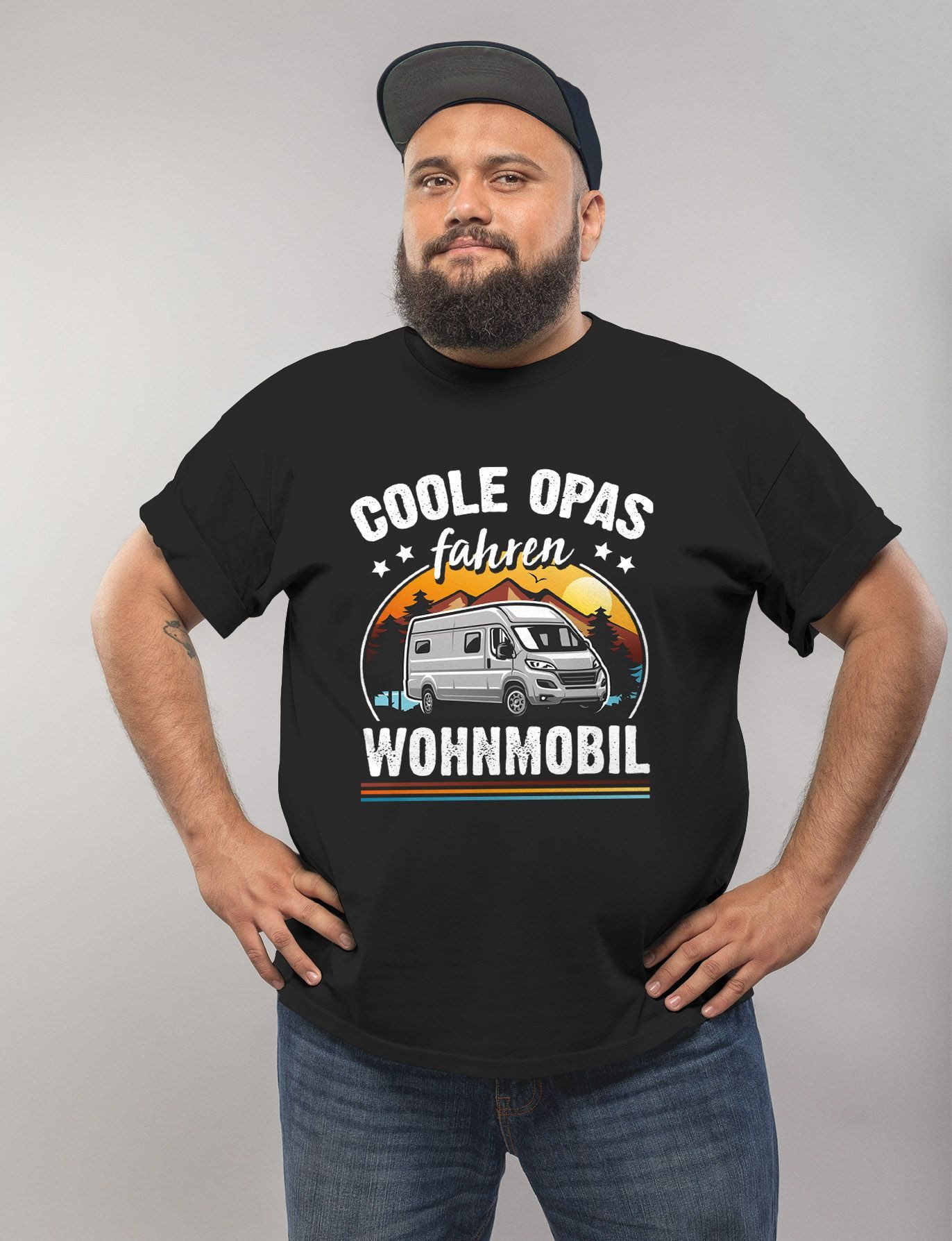 MoonWorks Print-Shirt Herren T-Shirt Camping coole Opas fahren Wohnmobil Geschenk für mit Print – Bild 3 von 5