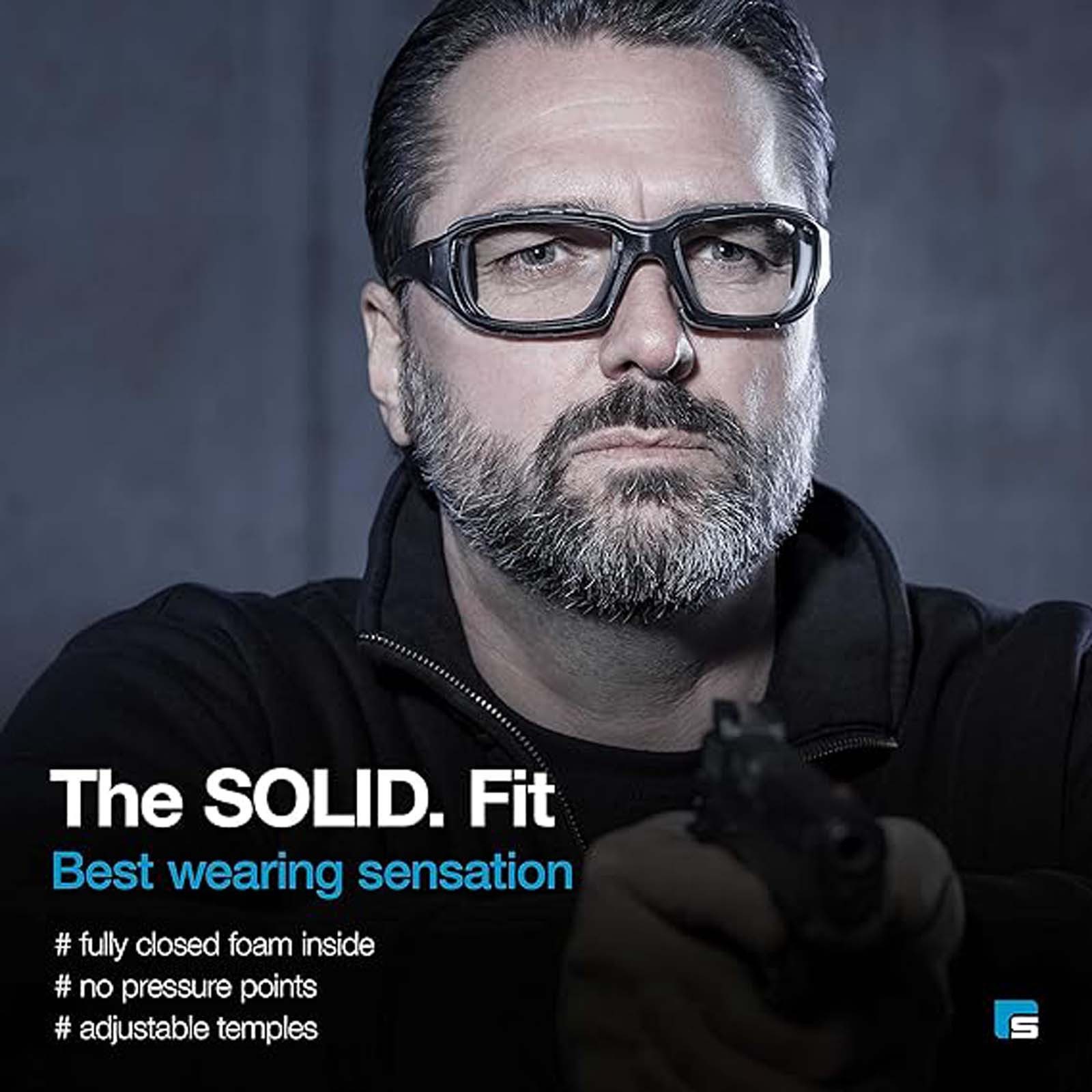HAC24 Arbeitsschutzbrille Schutzbrille Sicherheitsbrille Taktische Schiessbrille Brille, (2St), inkl. Gummiband Schwarz für Männer und Frauen – Bild 5 von 5