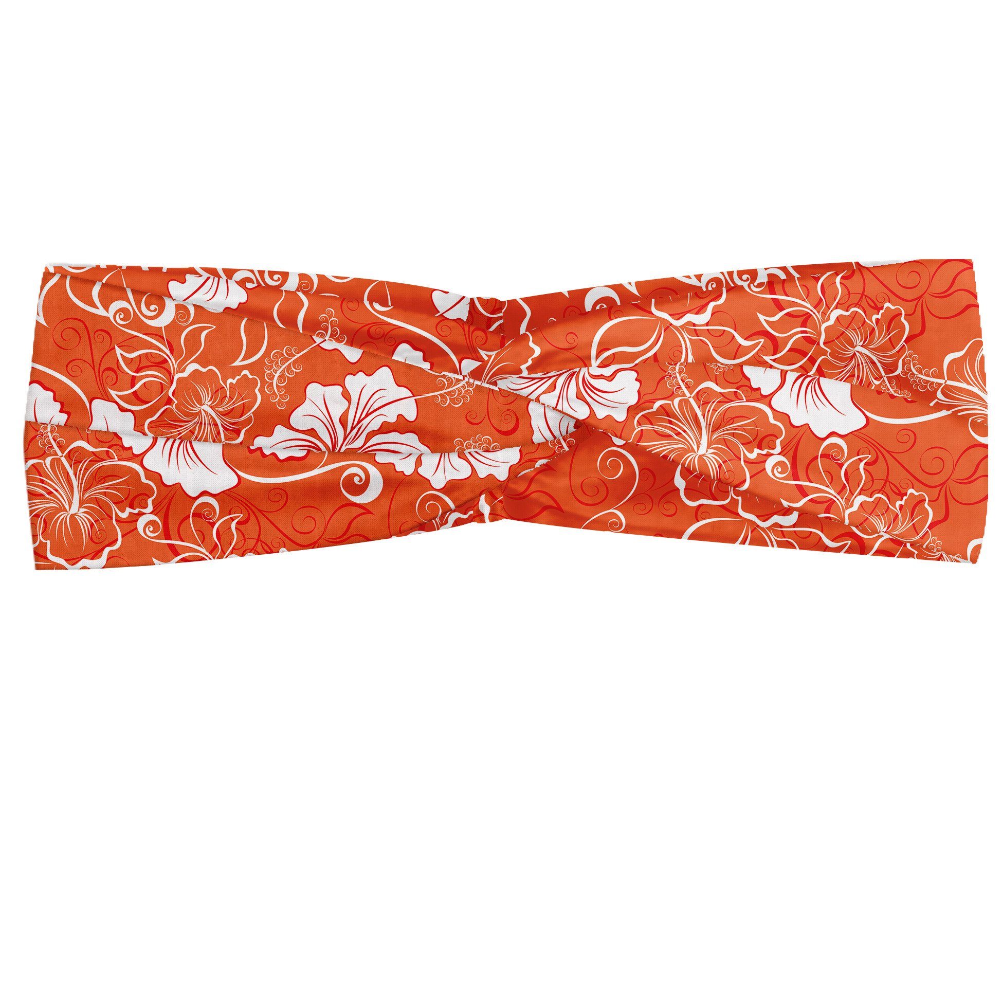 Abakuhaus Stirnband Elastisch und Angenehme alltags accessories Orange Hawaii-Sommer-Hibiscus
