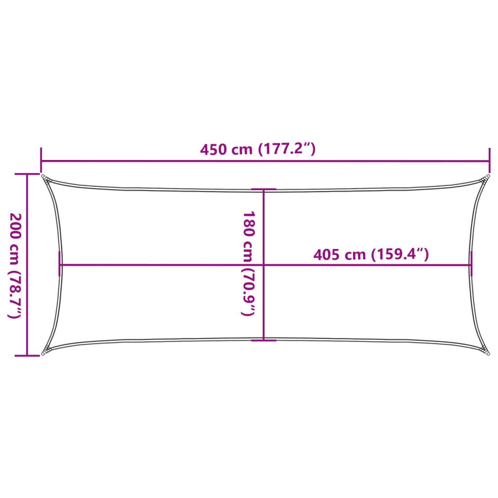 vidaXL Sonnensegel Sonnensegel 160 g/m² Schwarz 2x4,5 m HDPE, (1-tlg)