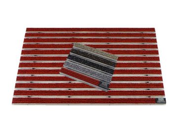 Fußmatte Emco Eingangsmatte DIPLOMAT + Rahmen 25mm Aluminium, Rips Rot, Emco, rechteckig, Höhe: 25 mm, Größe: 600x400 mm, für Innen- und überdachten Außenbereich